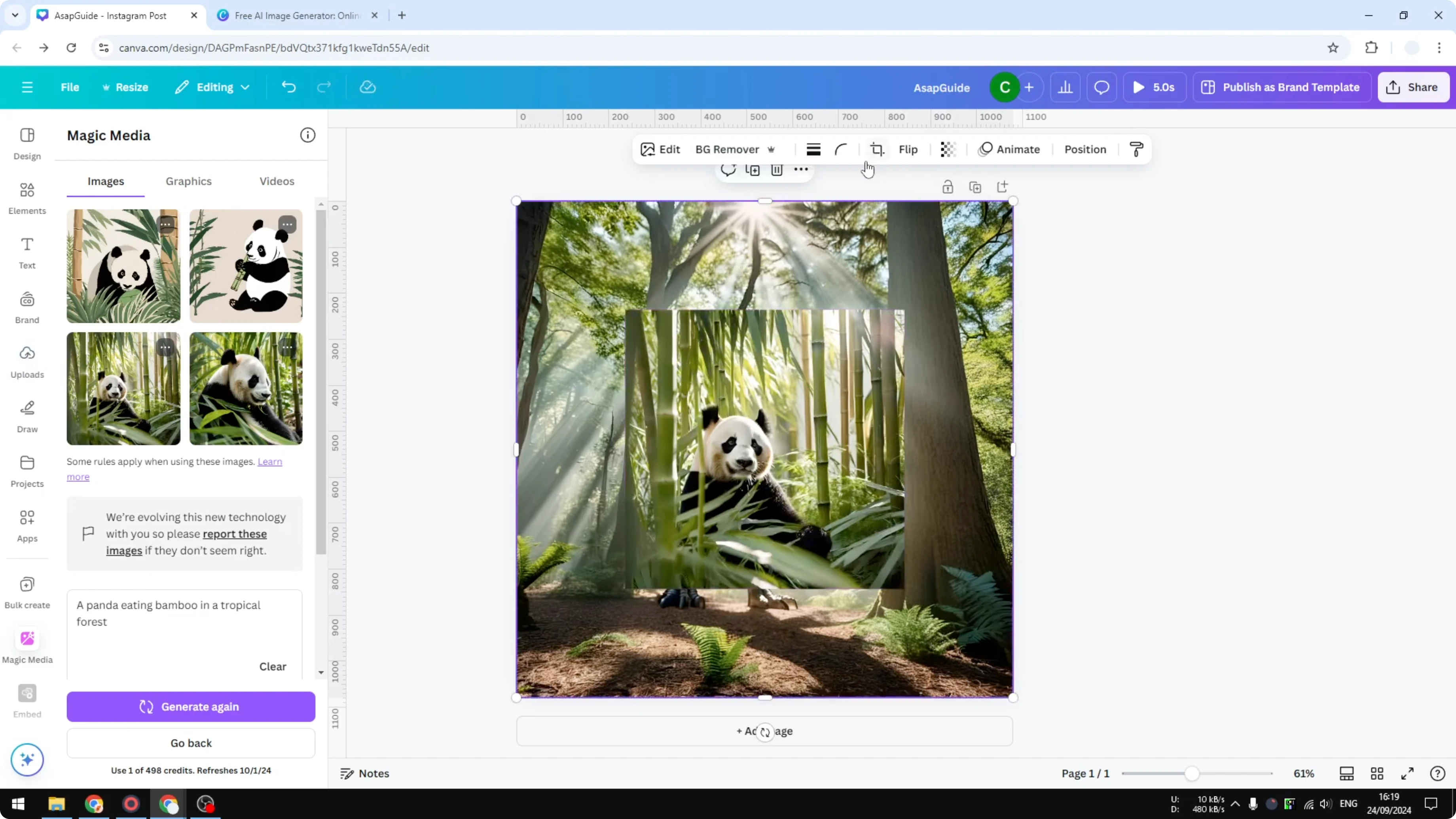 Screenshot from How to Generate AI Images in Canva at 181s