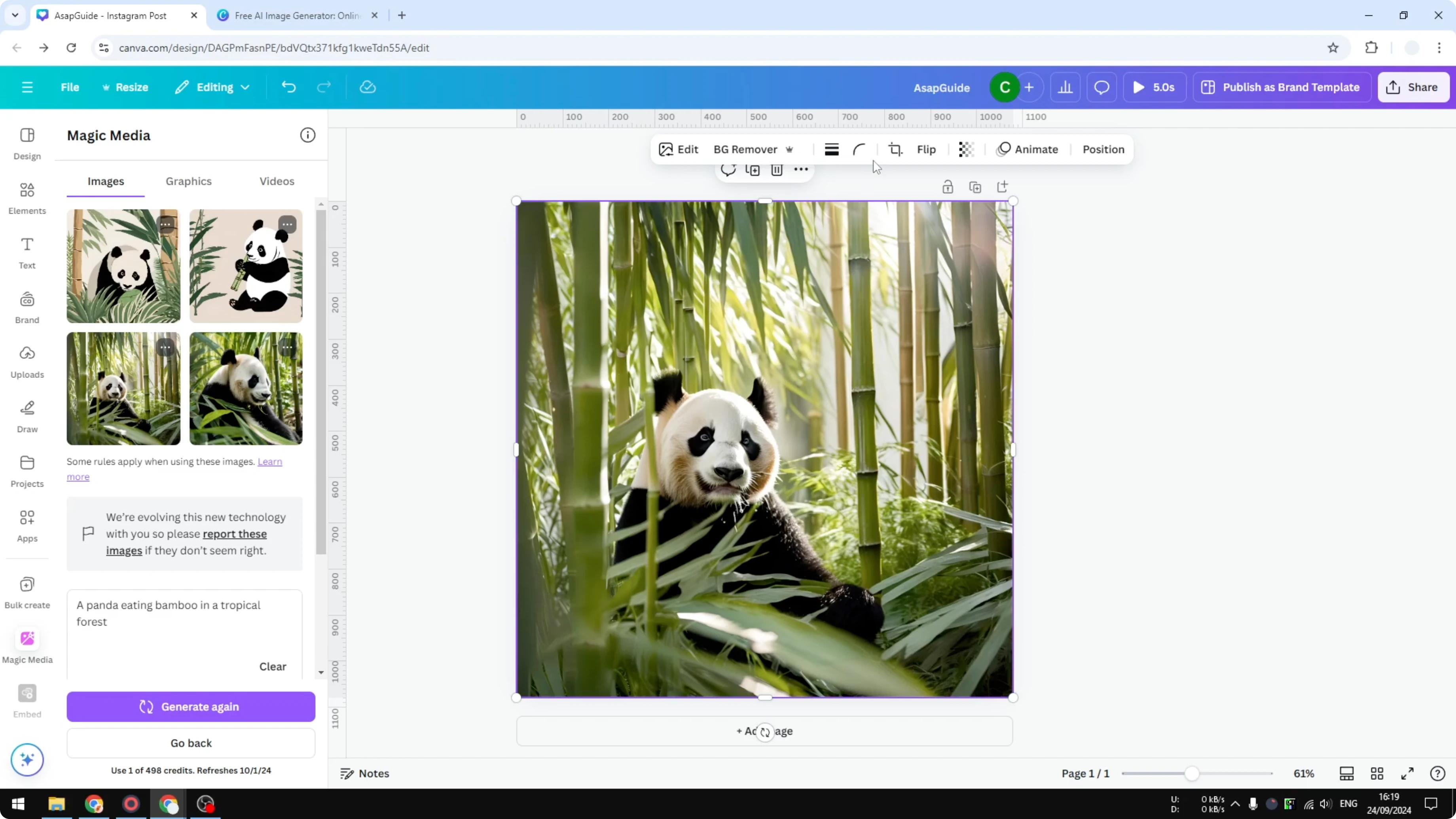 Screenshot from How to Generate AI Images in Canva at 191s