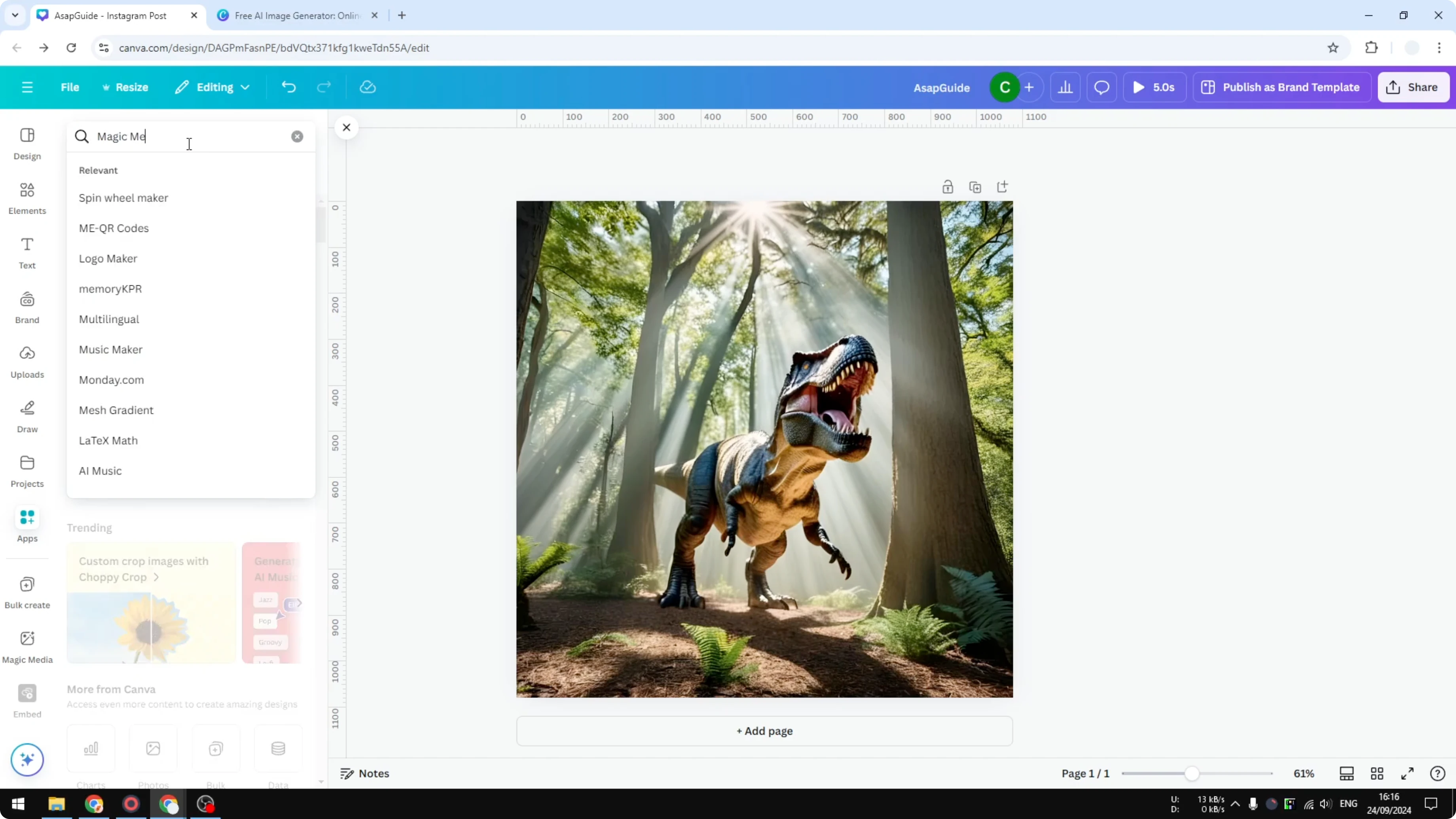 Screenshot from How to Generate AI Images in Canva at 42s