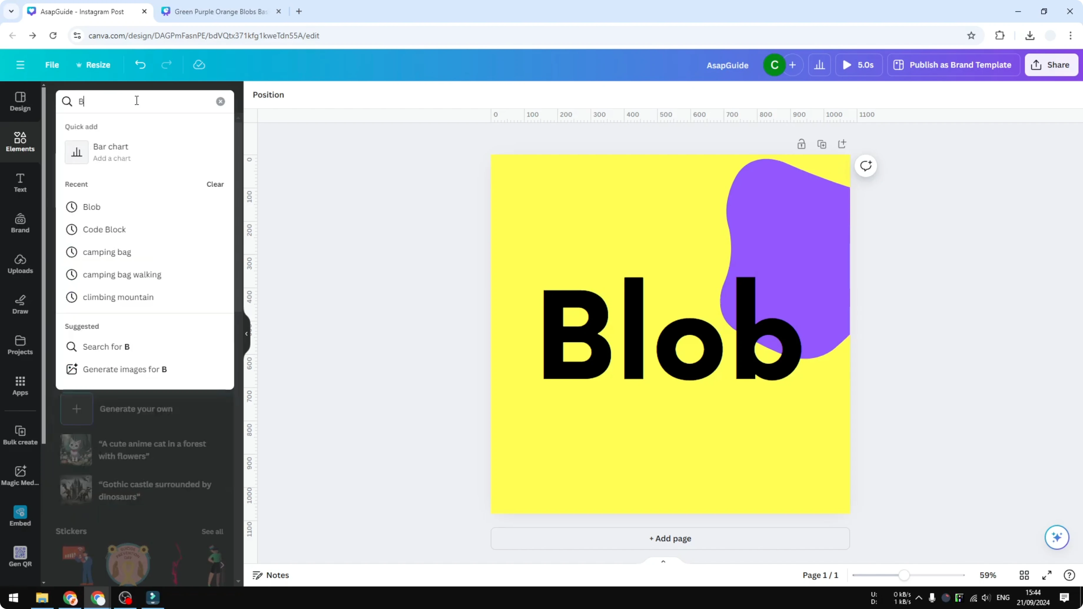 Screenshot from How to Generate Blobs in Canva at 33s