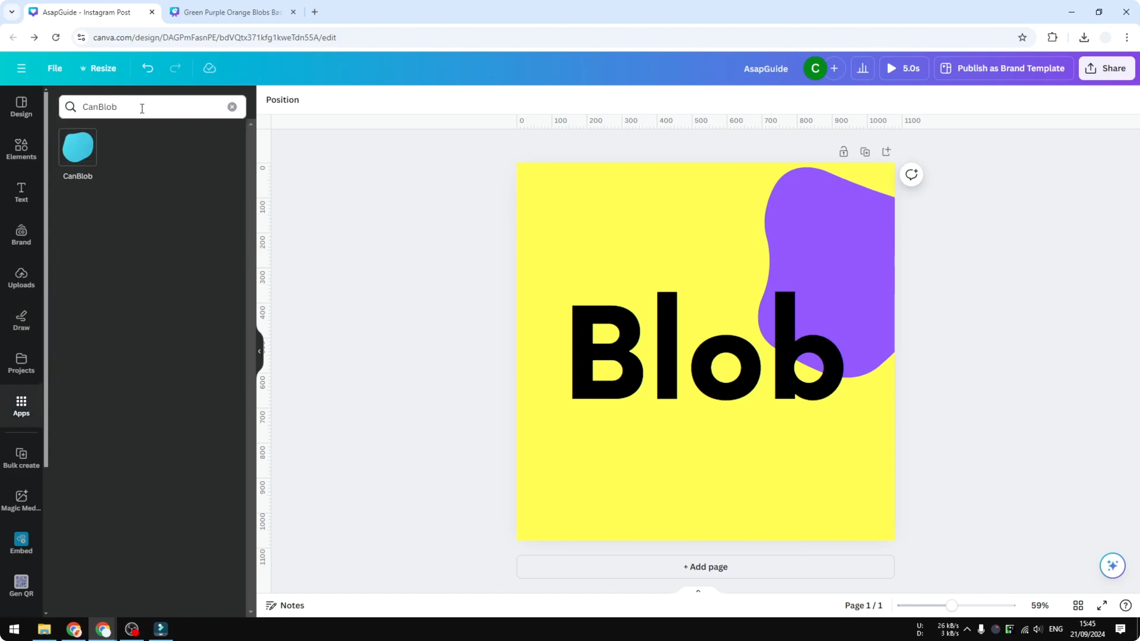 Screenshot from How to Generate Blobs in Canva at 66s