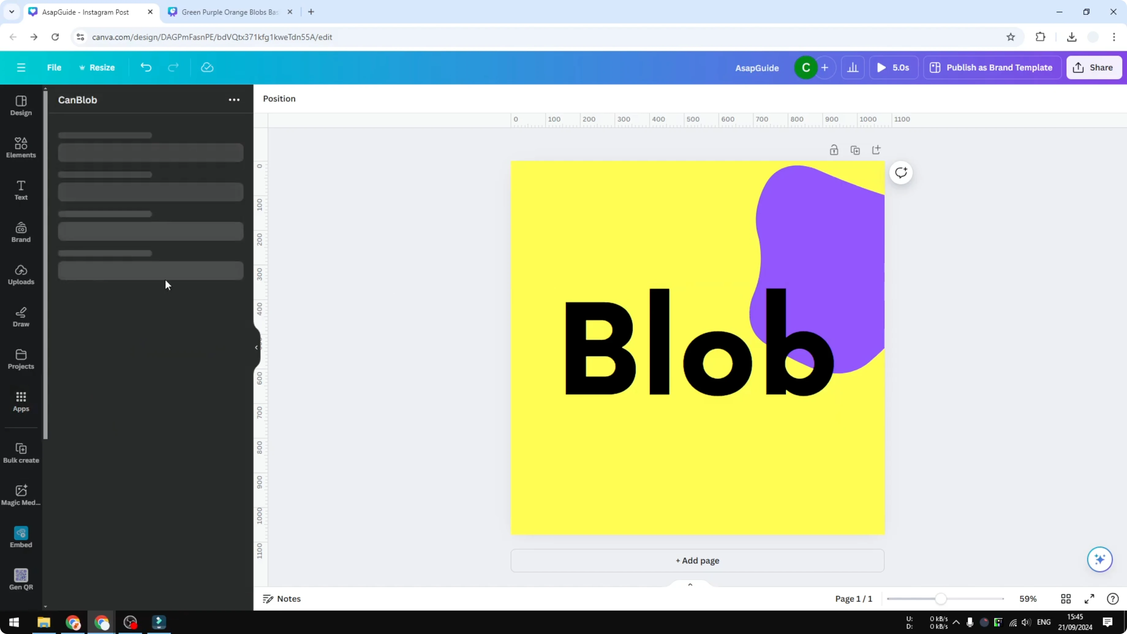 Screenshot from How to Generate Blobs in Canva at 73s