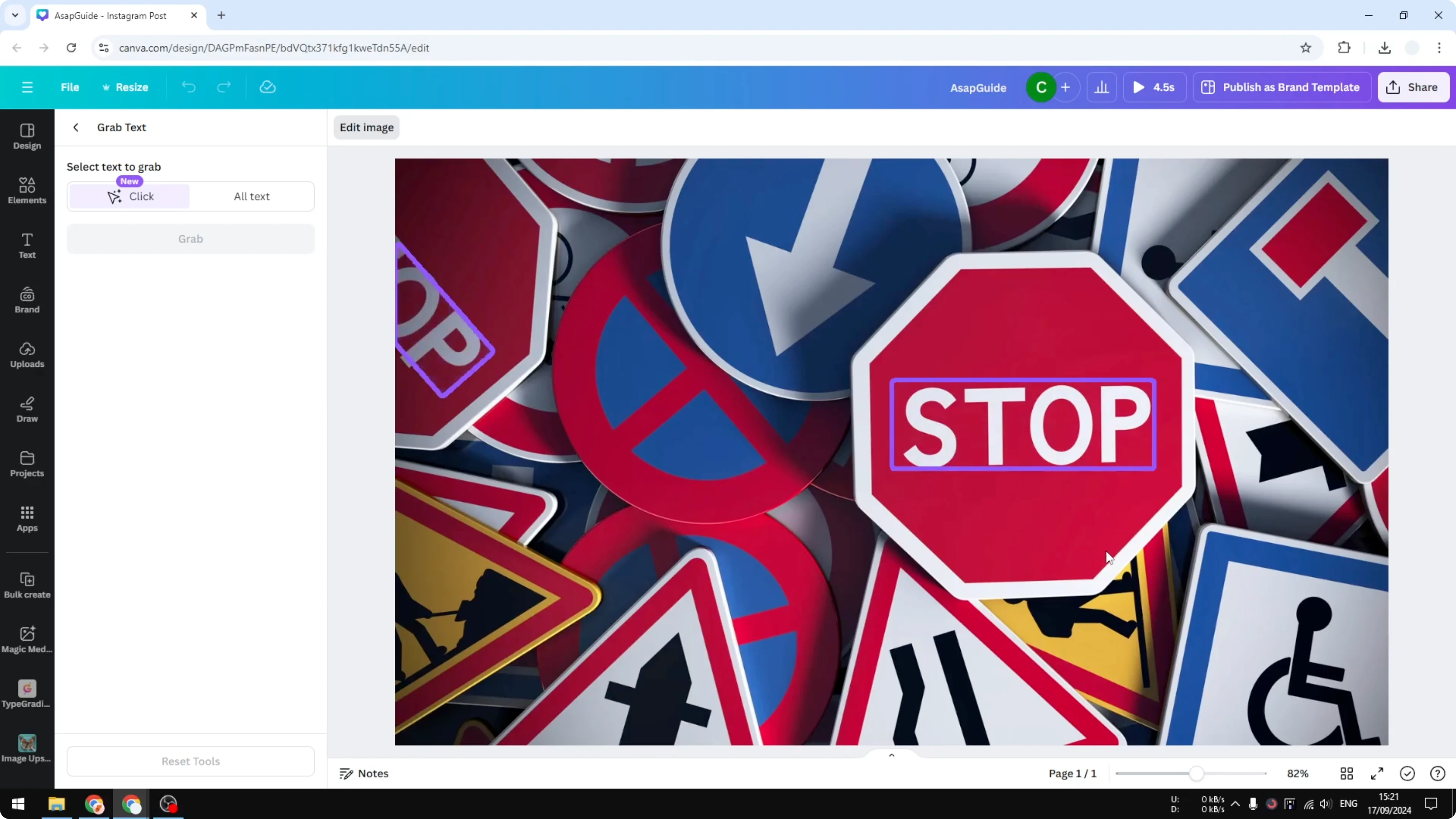 Screenshot from How to Grab Text in Canva at 68s