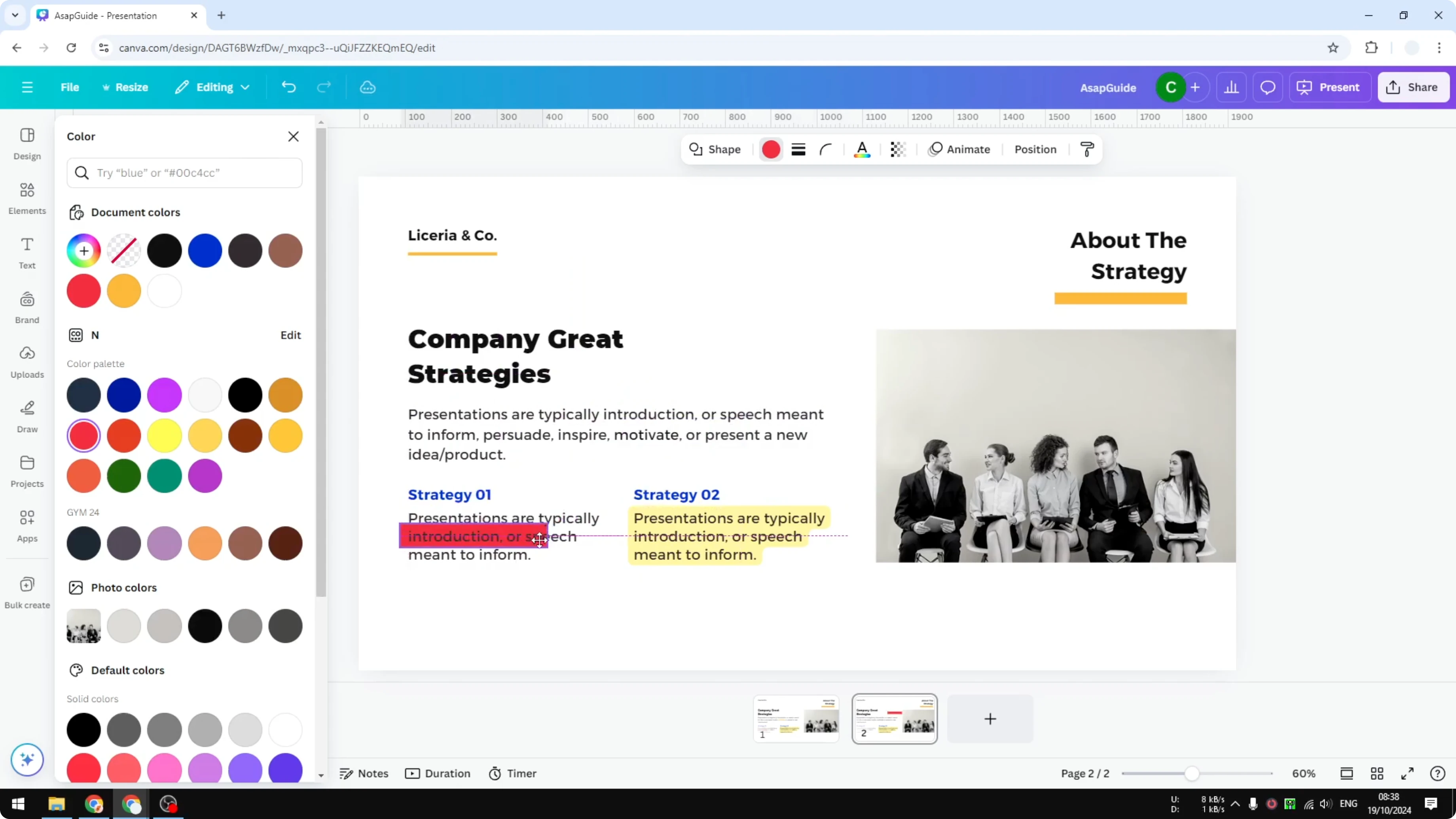 Screenshot from How to Highlight Text in Canva at 120s