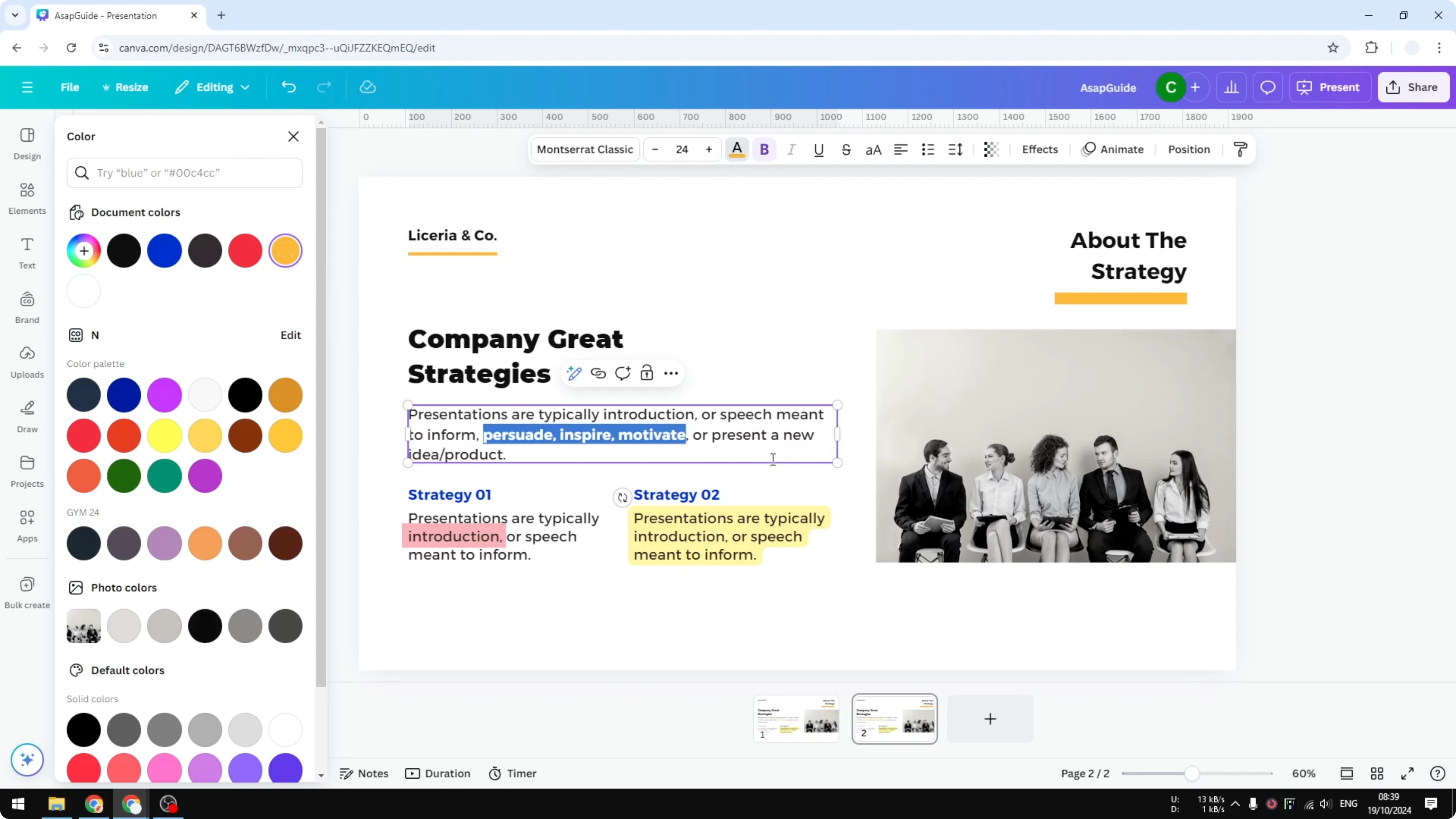 Screenshot from How to Highlight Text in Canva at 184s