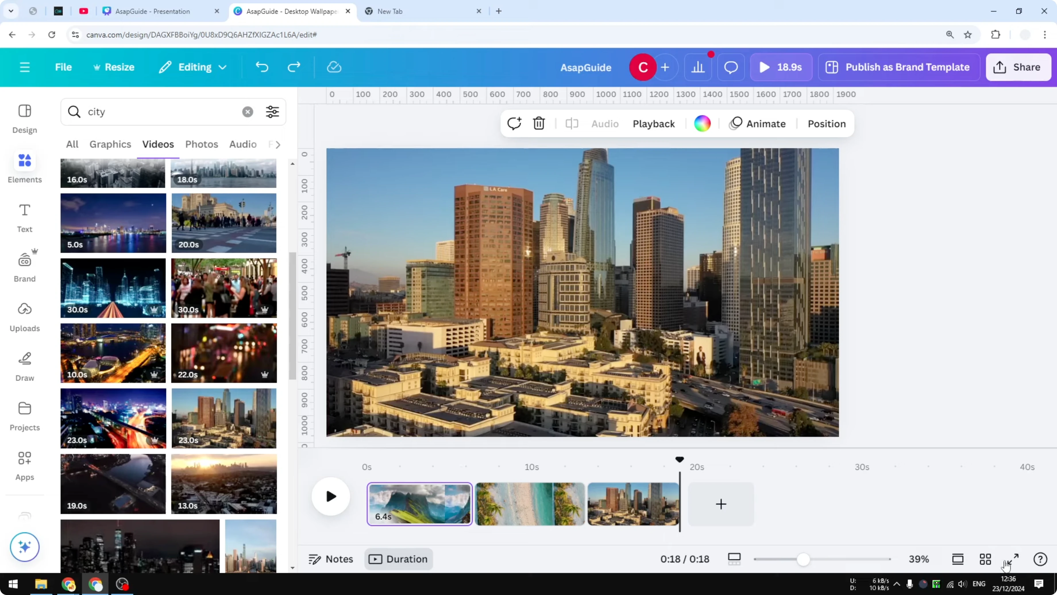 Screenshot from How to Add a Cool Video Transition in Canva at 46s