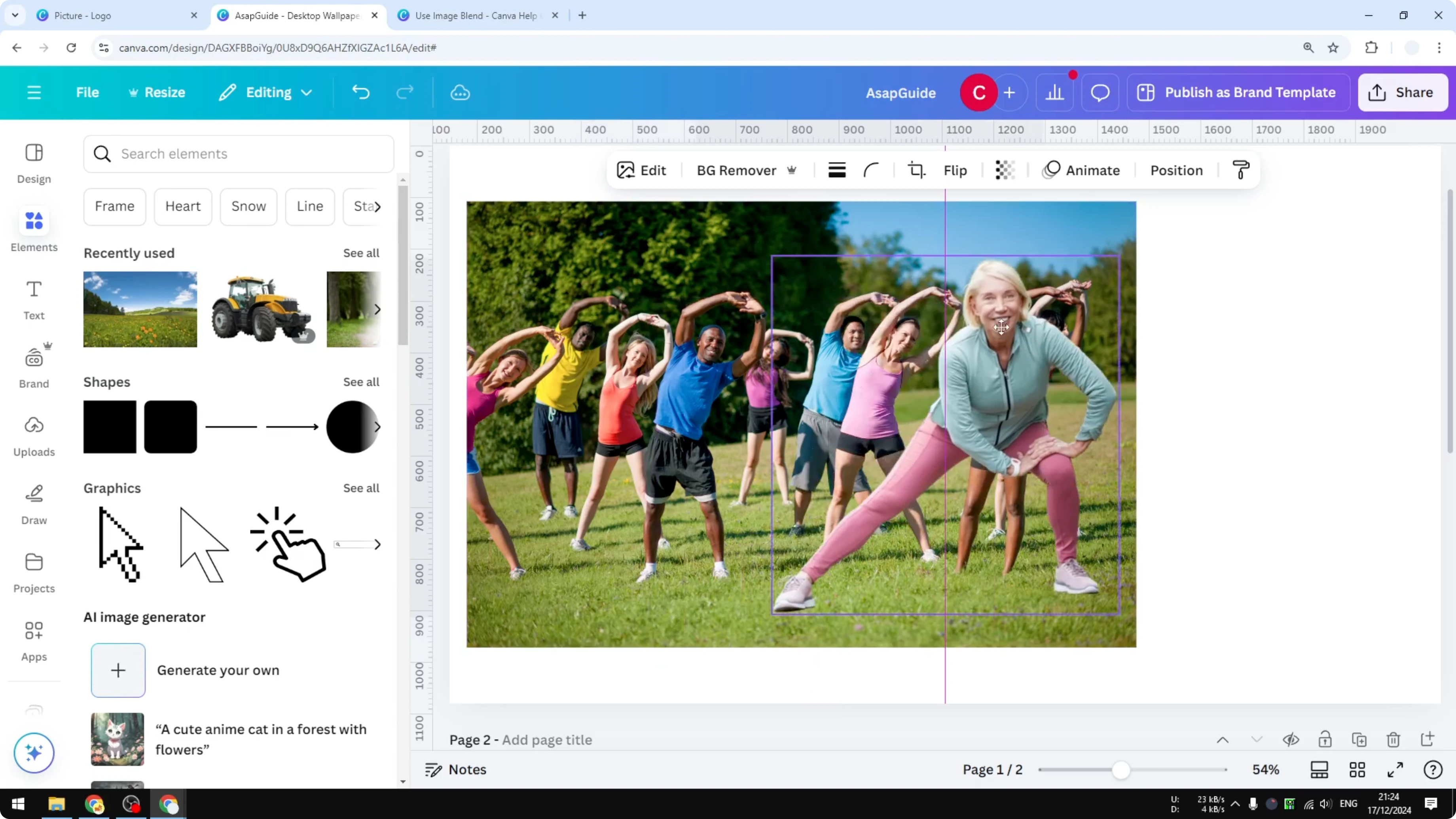 Screenshot from How to Add a Person in a Photo in Canva at 130s