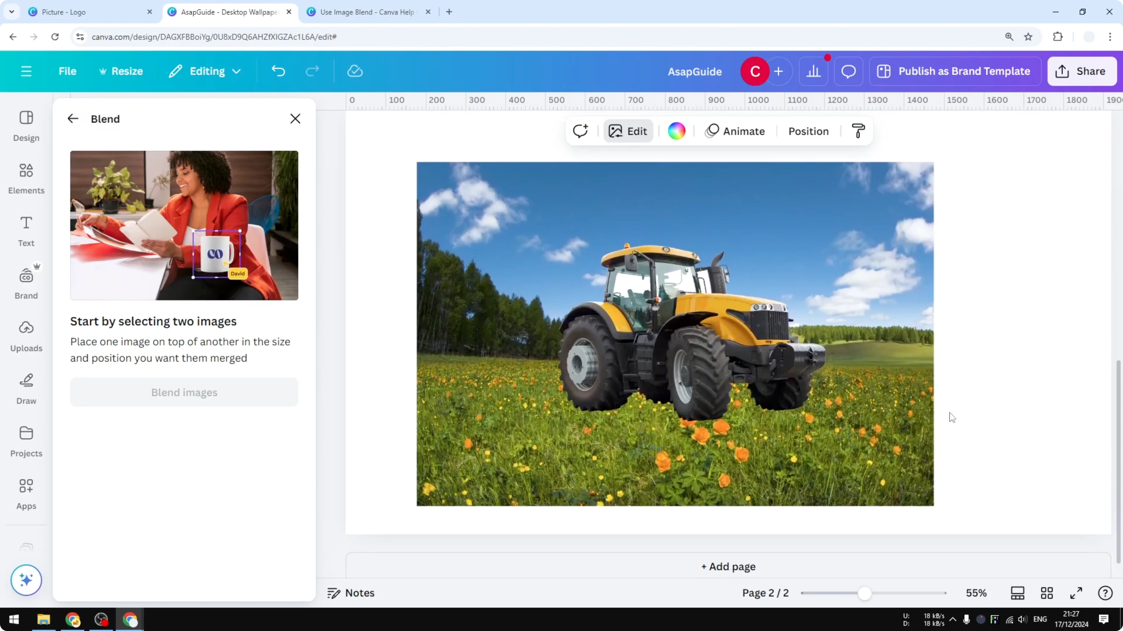 Screenshot from How to Add a Person in a Photo in Canva at 331s