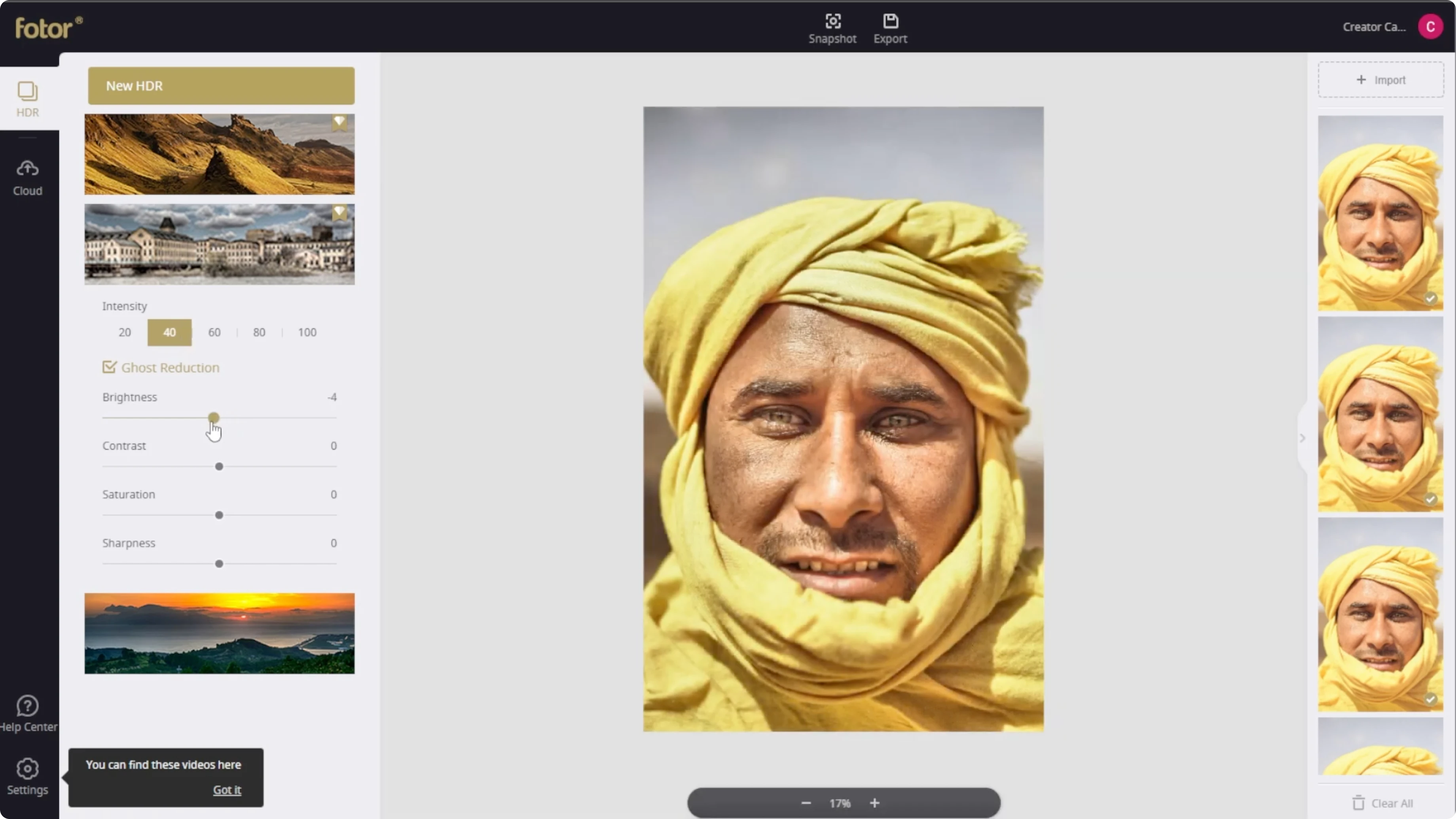 Screenshot from How to Enhance the Dynamic Range and Contrast of Photos with AI? at 119s