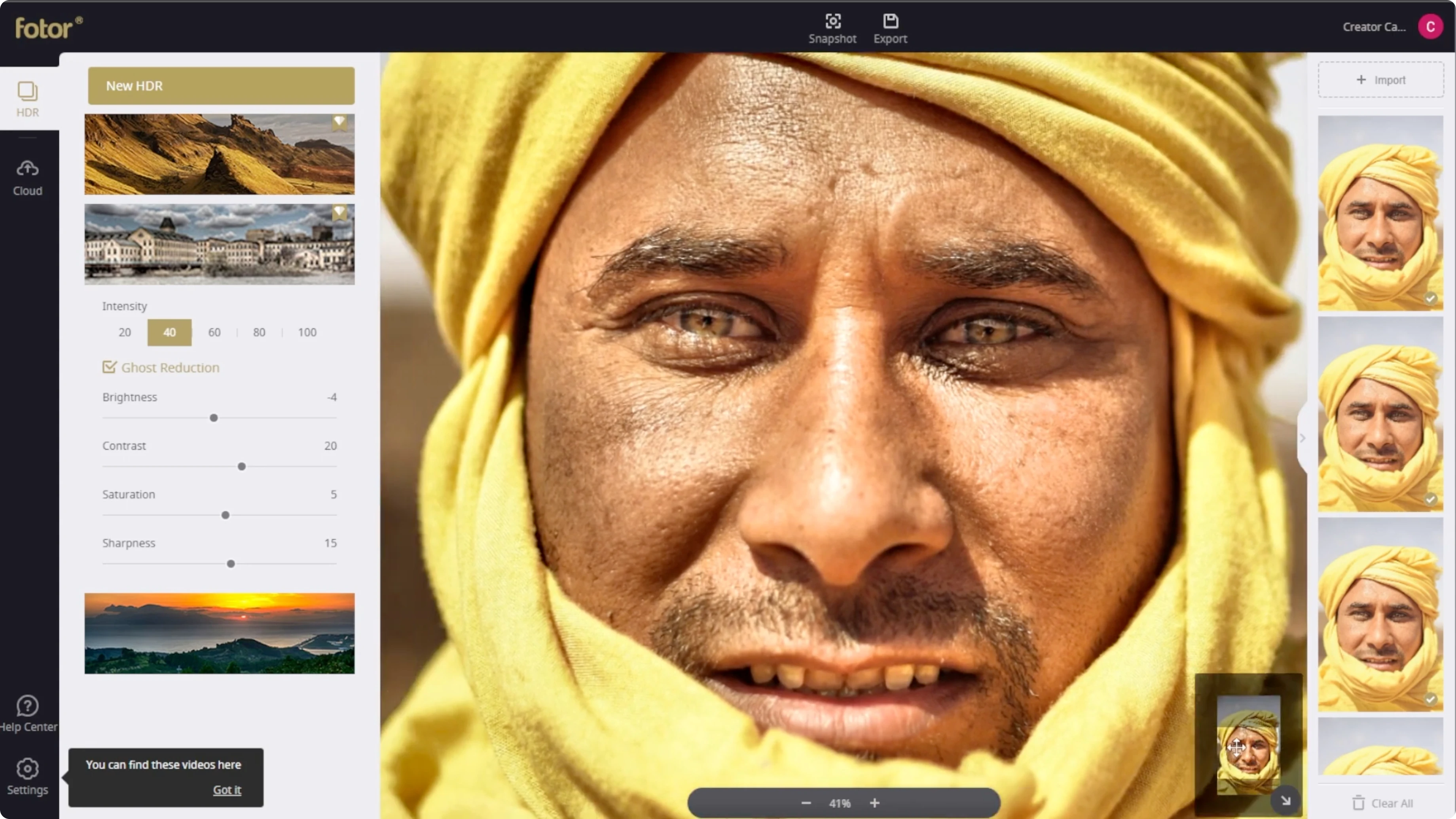 Screenshot from How to Enhance the Dynamic Range and Contrast of Photos with AI? at 133s