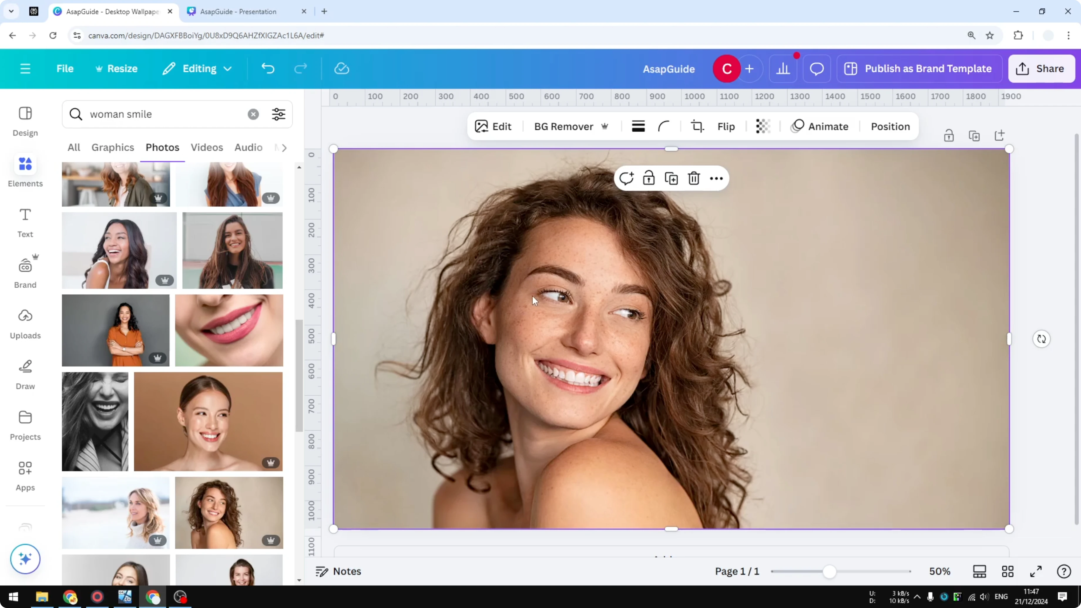 Screenshot from How to Add Glowing Effect to a Person in Canva at 38s