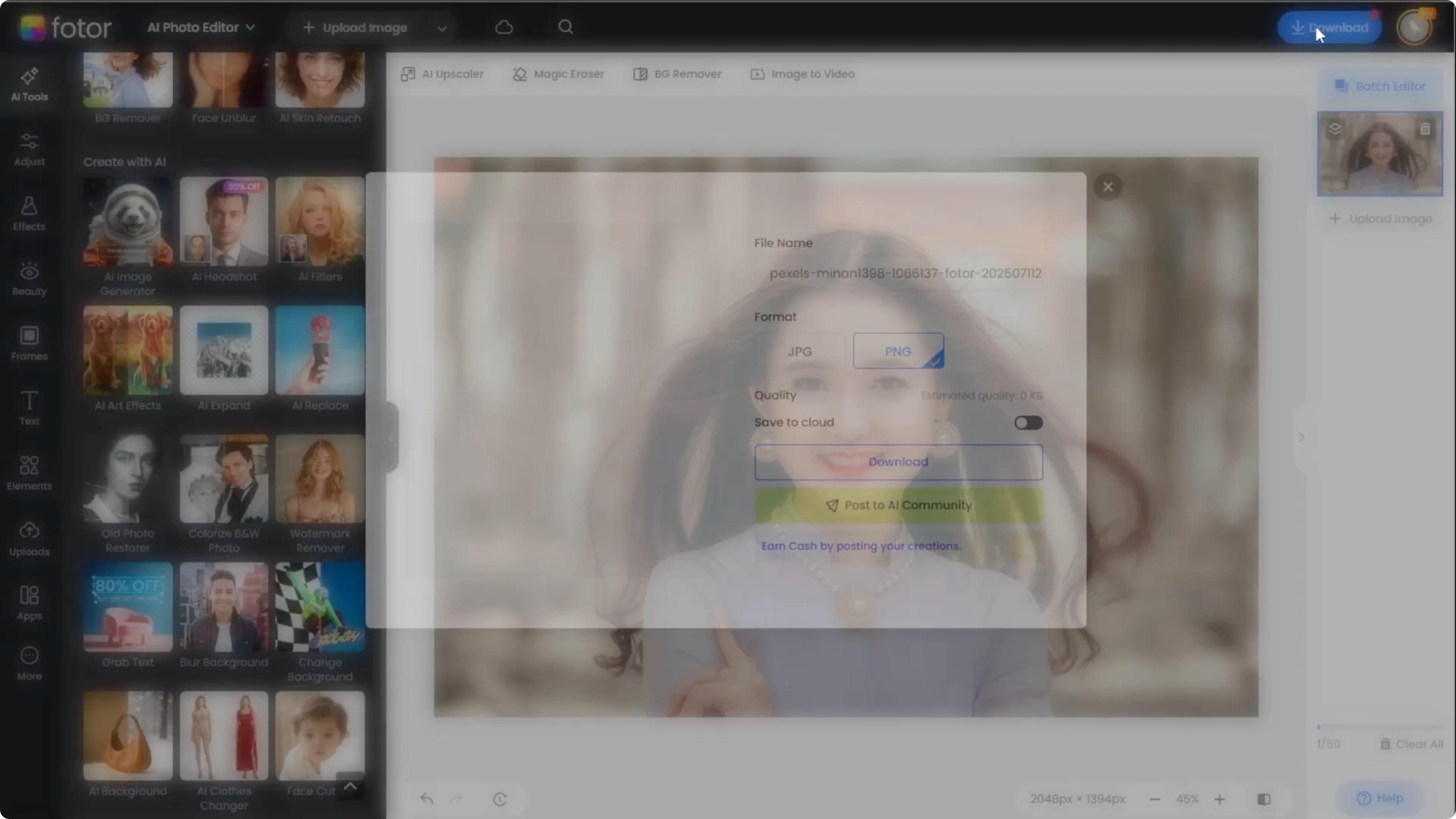 Screenshot from How to Enhance Your Photos by Adding Jewelry, Hats, and Accessories with AI? at 143s