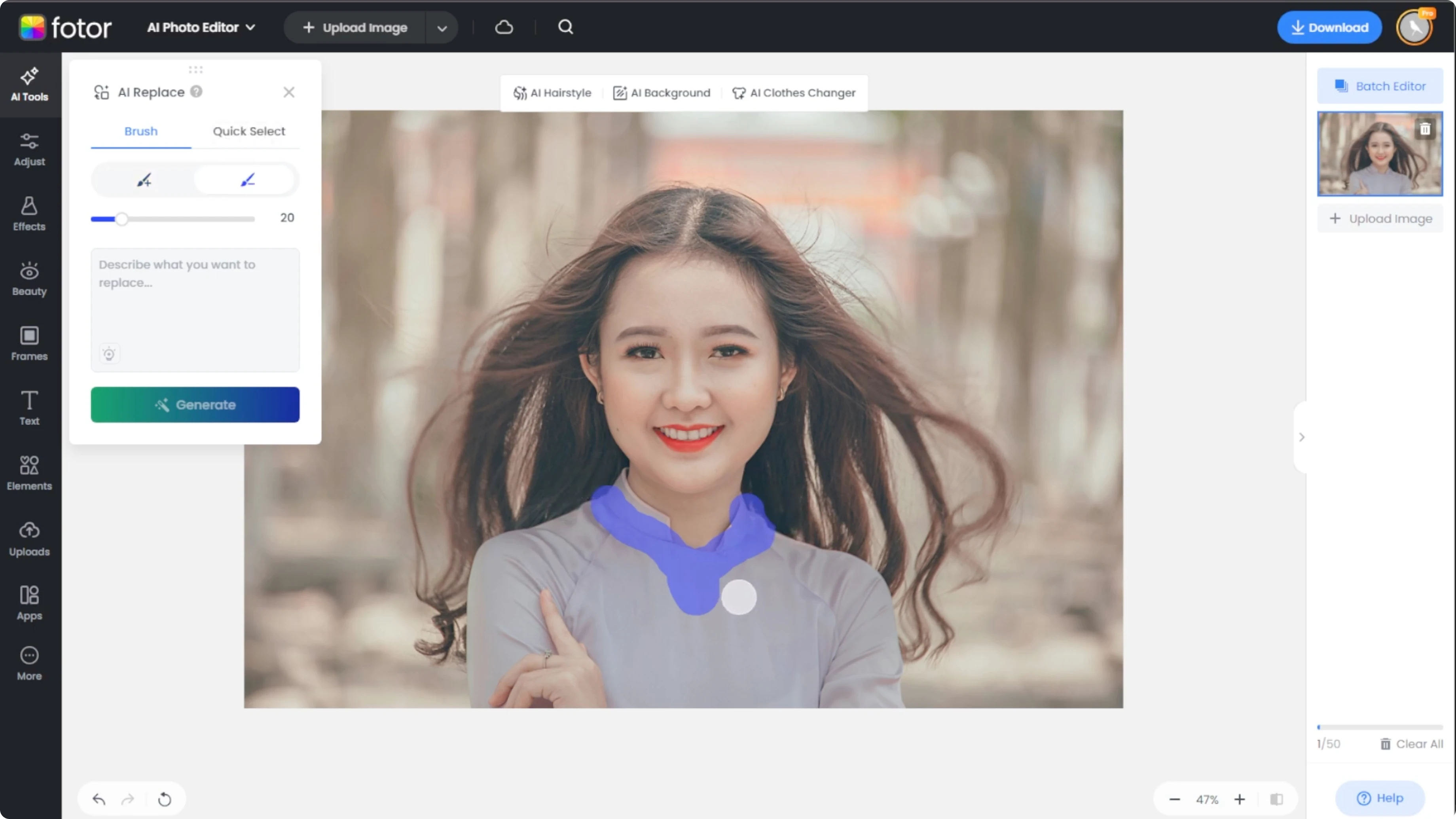 Screenshot from How to Enhance Your Photos by Adding Jewelry, Hats, and Accessories with AI? at 63s