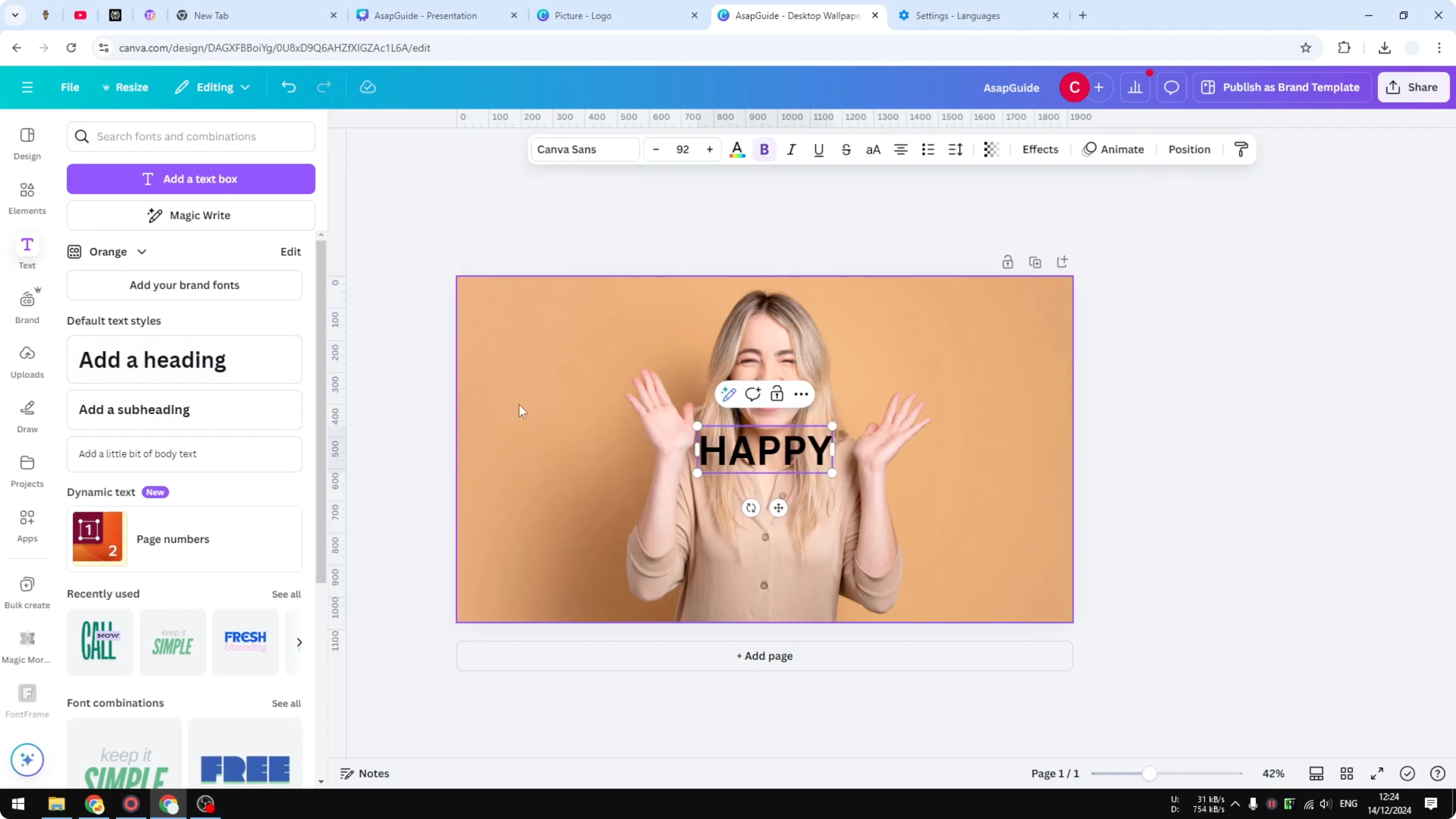 Screenshot from How to Add Text Behind Image in Canva at 107s