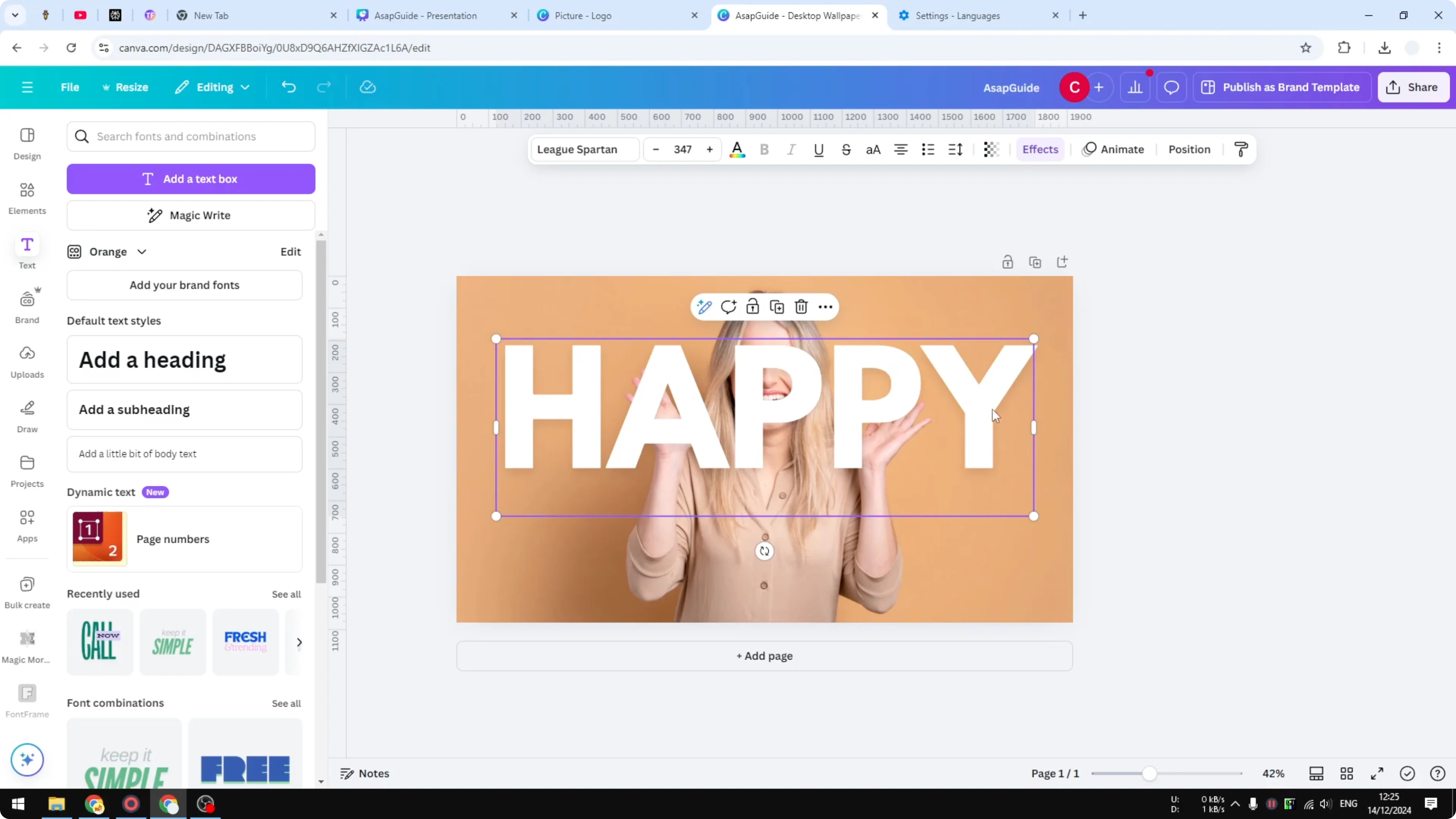 Screenshot from How to Add Text Behind Image in Canva at 130s