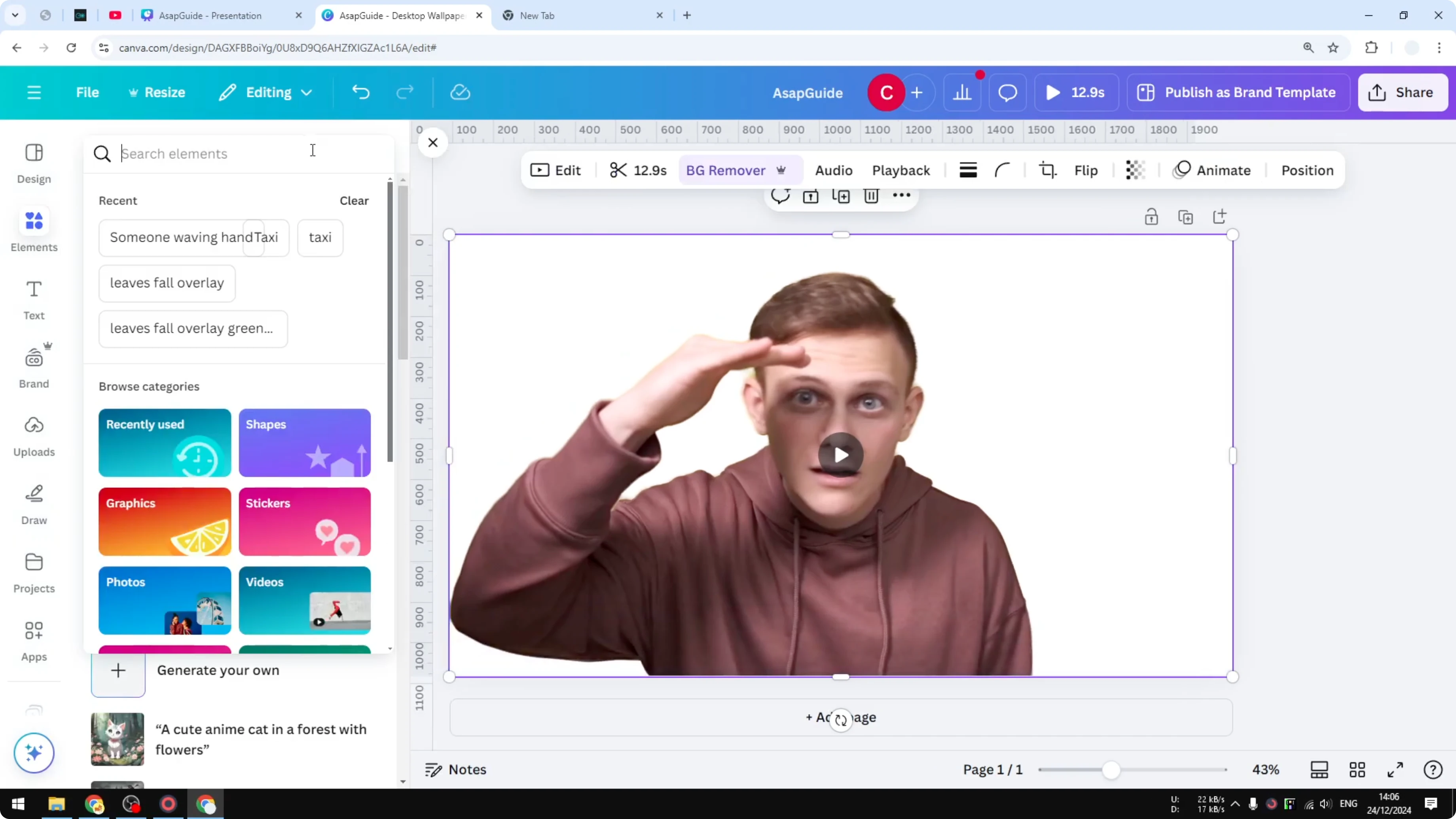 Screenshot from How to Change Video Background in Canva Using AI at 98s