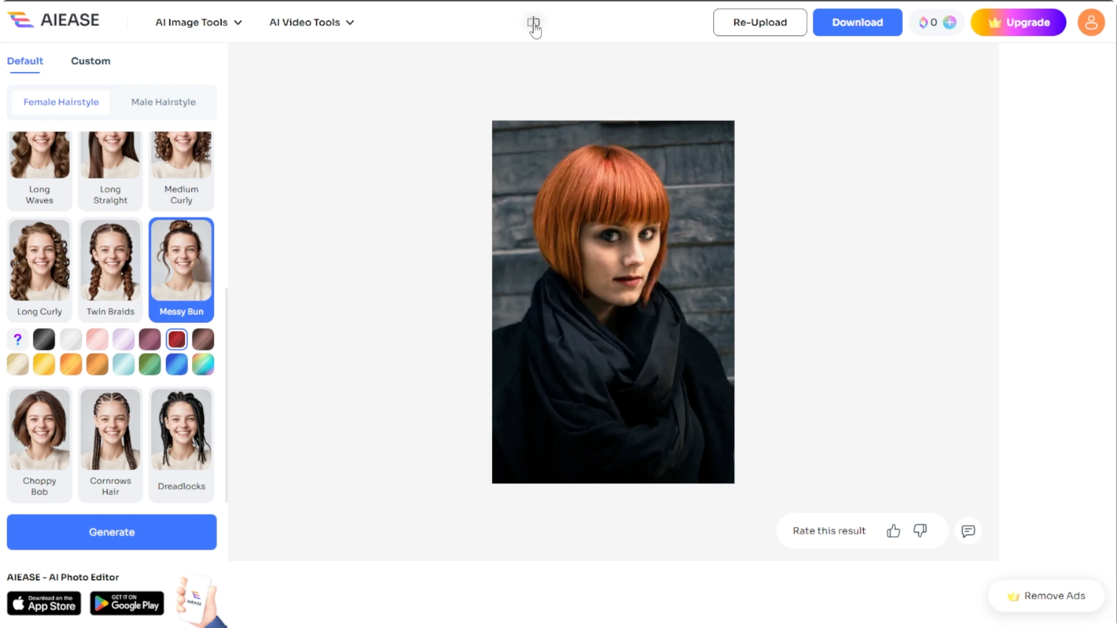Screenshot from How to Visualize Different Hairstyles and Hair Colors with AI? at 112s