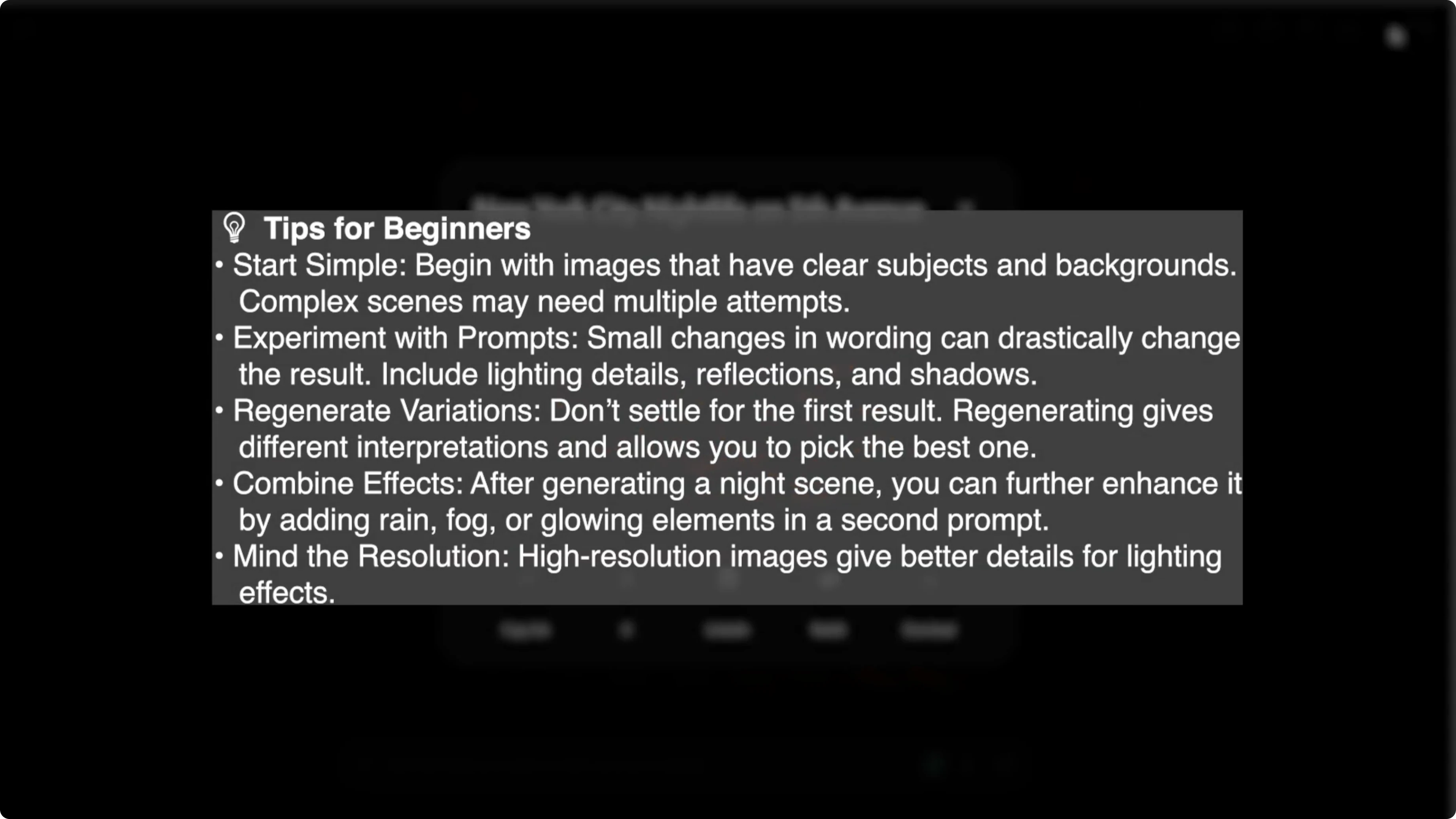 Screenshot from How to Transform Daytime Photos into Realistic Night Scenes with AI? at 122s