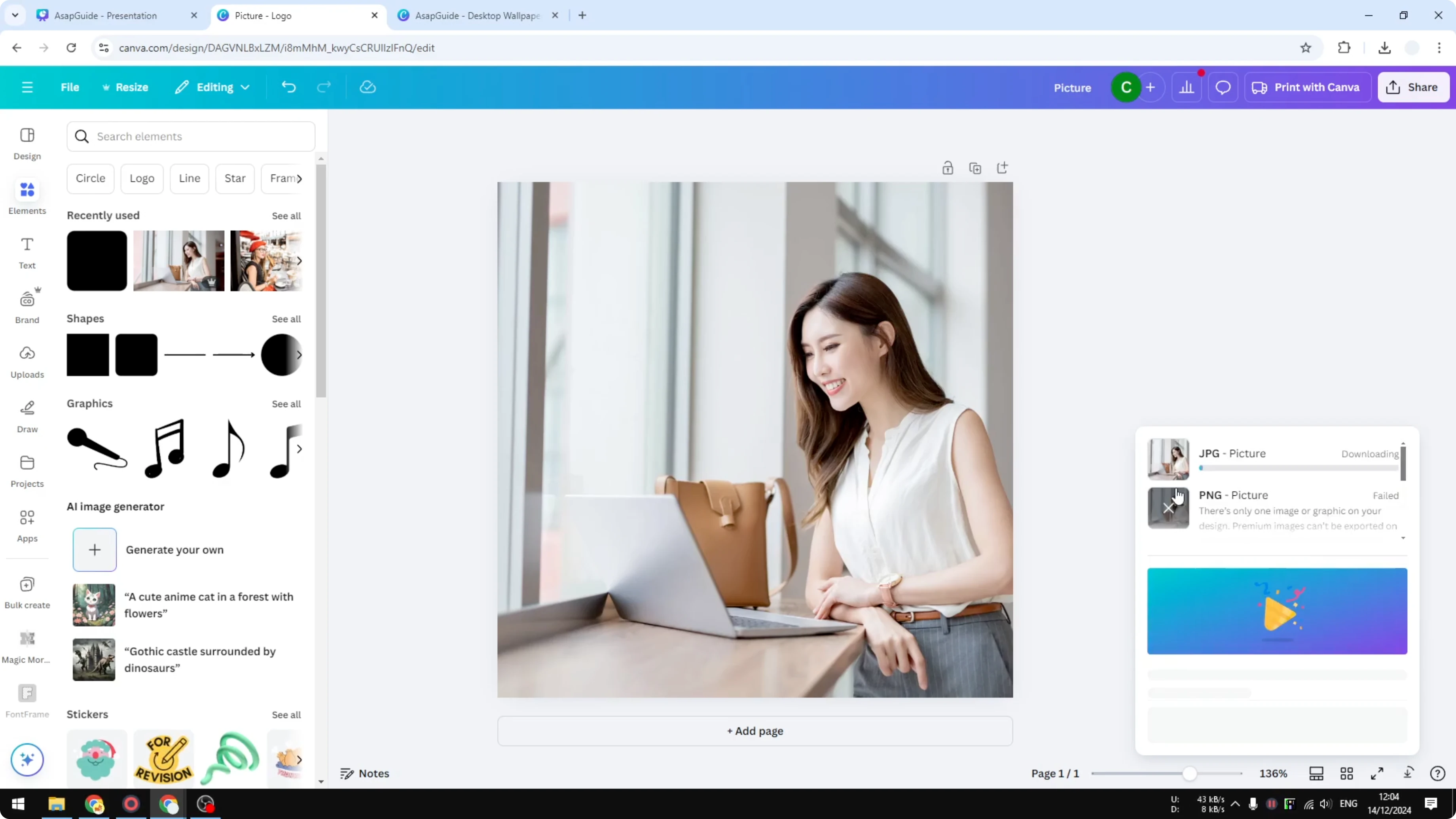 Screenshot from How to Create 300 DPI Images Using Canva at 125s