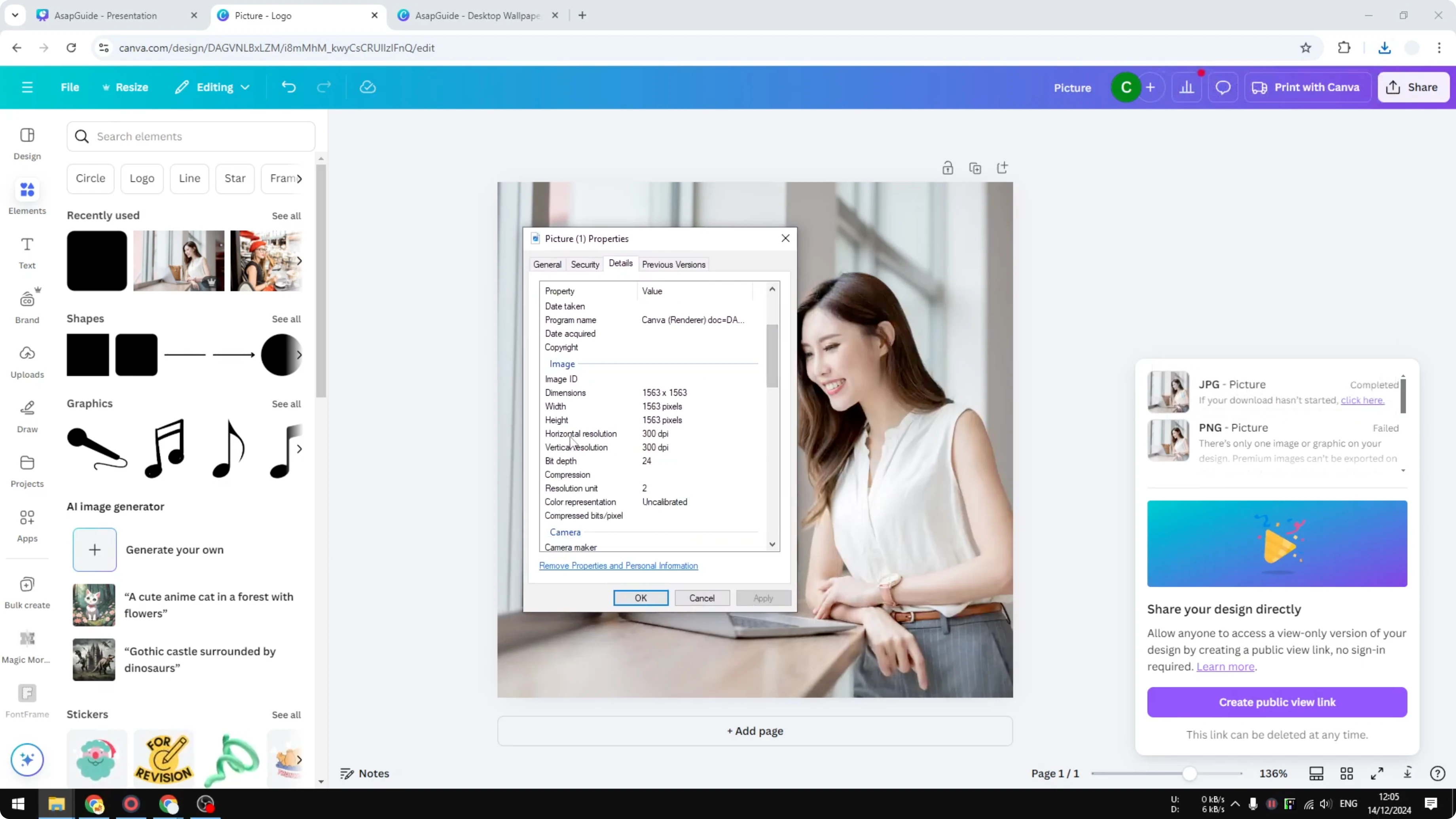 Screenshot from How to Create 300 DPI Images Using Canva at 136s