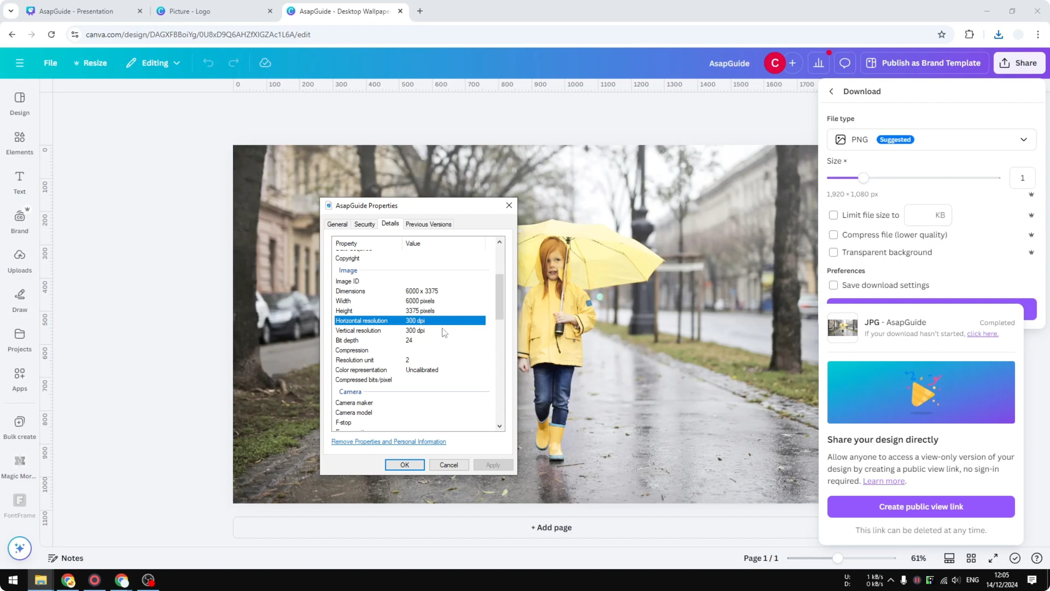 Screenshot from How to Create 300 DPI Images Using Canva at 192s