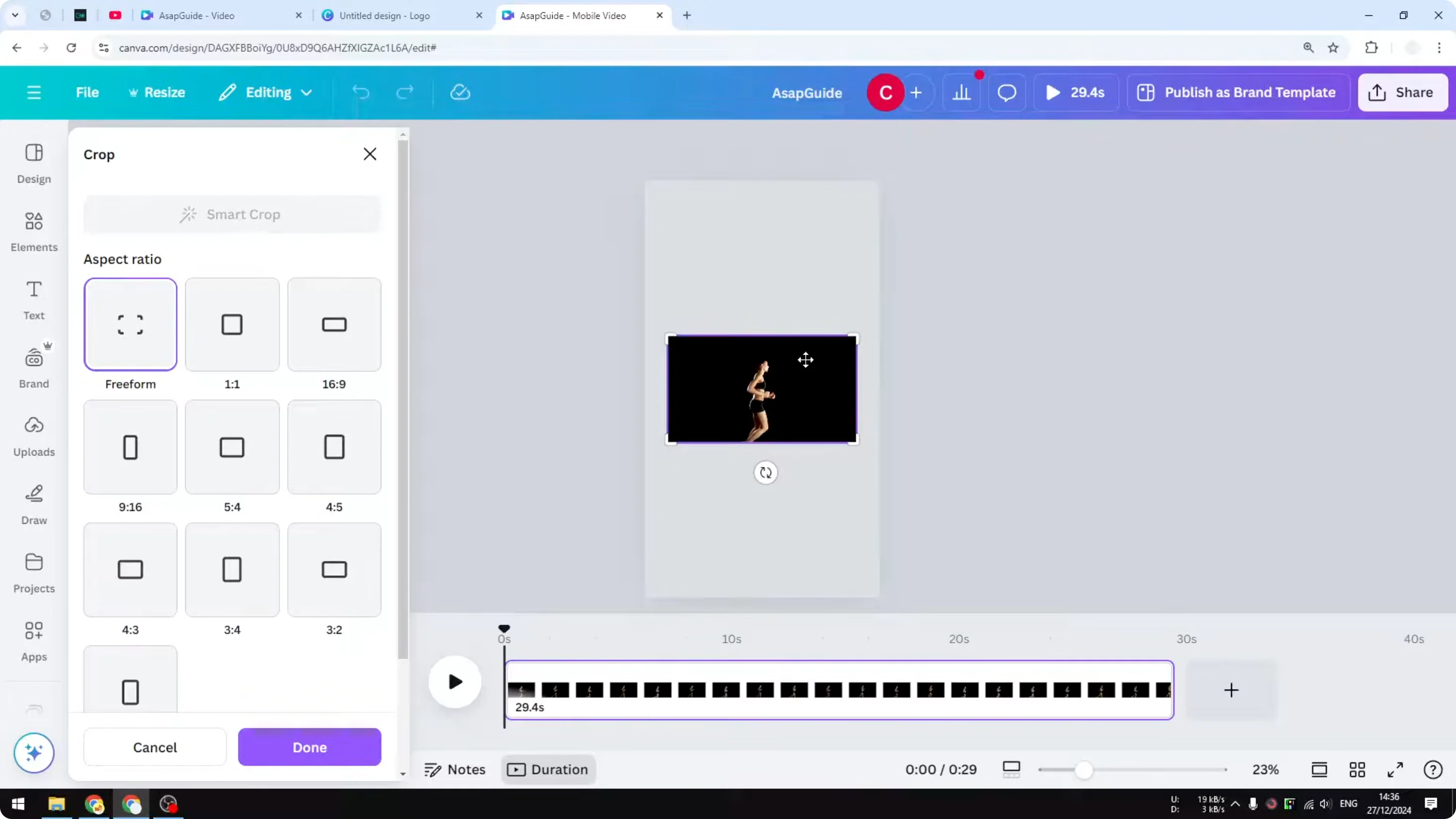 Screenshot from How to Create 9:16 Vertical Video in Canva at 134s
