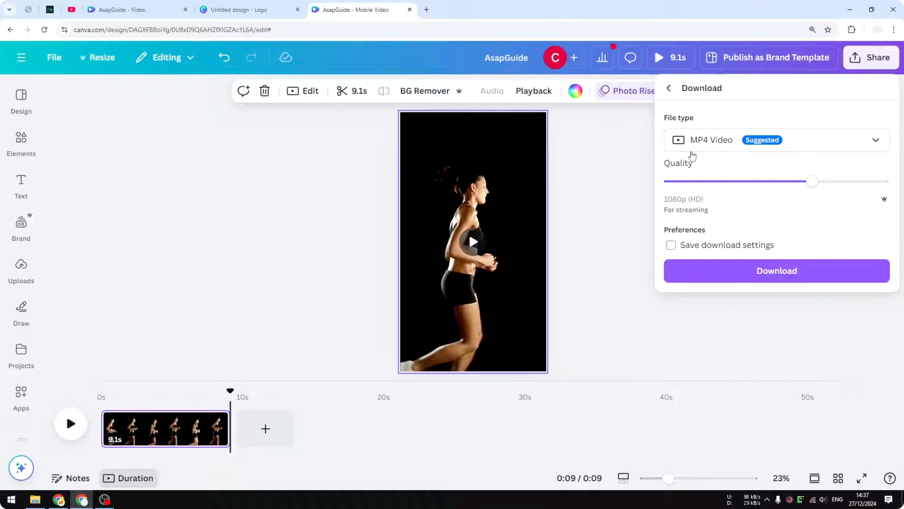 Screenshot from How to Create 9:16 Vertical Video in Canva at 175s