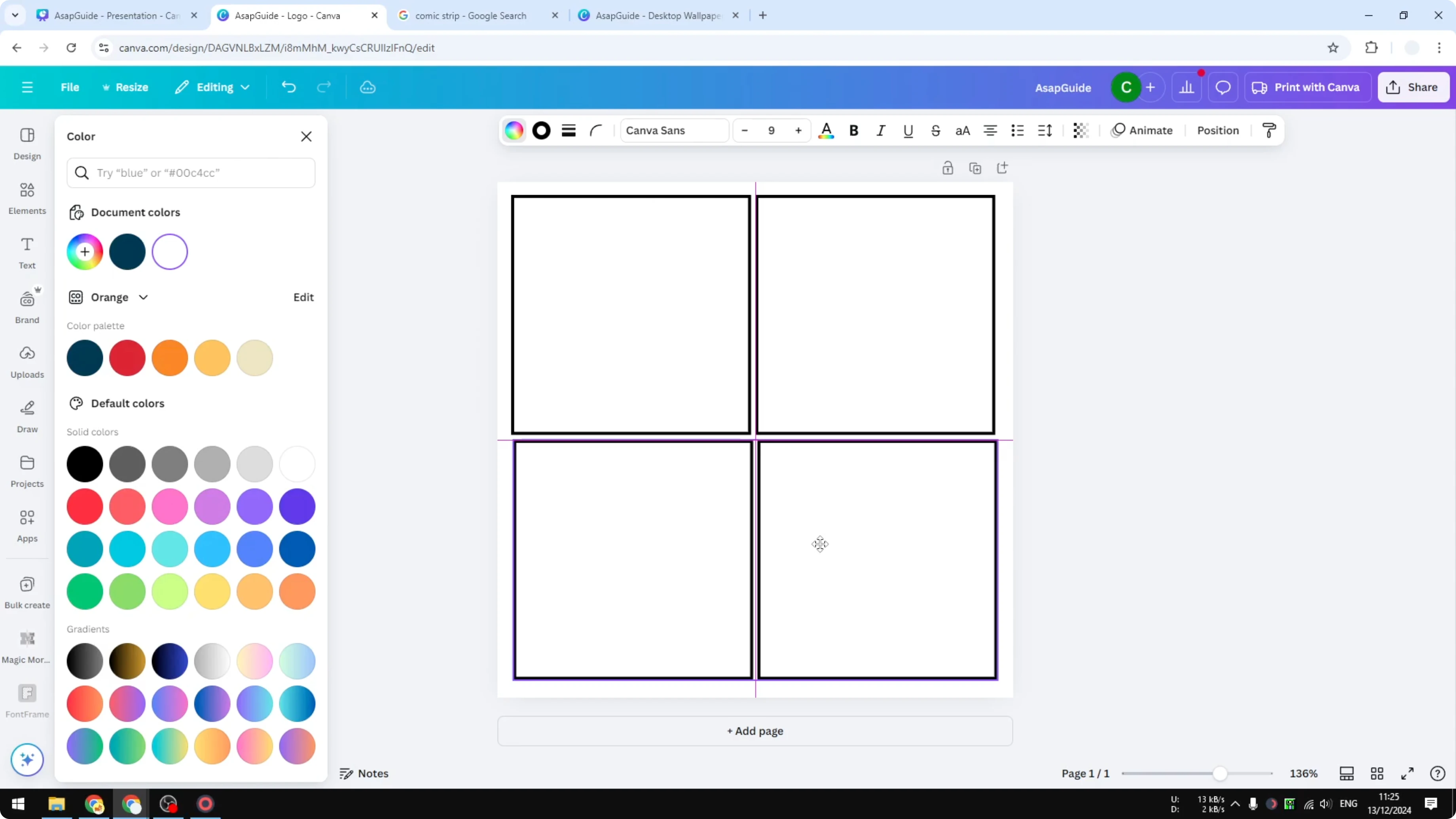 Screenshot from How to Create a Comic Strip in Canva at 104s