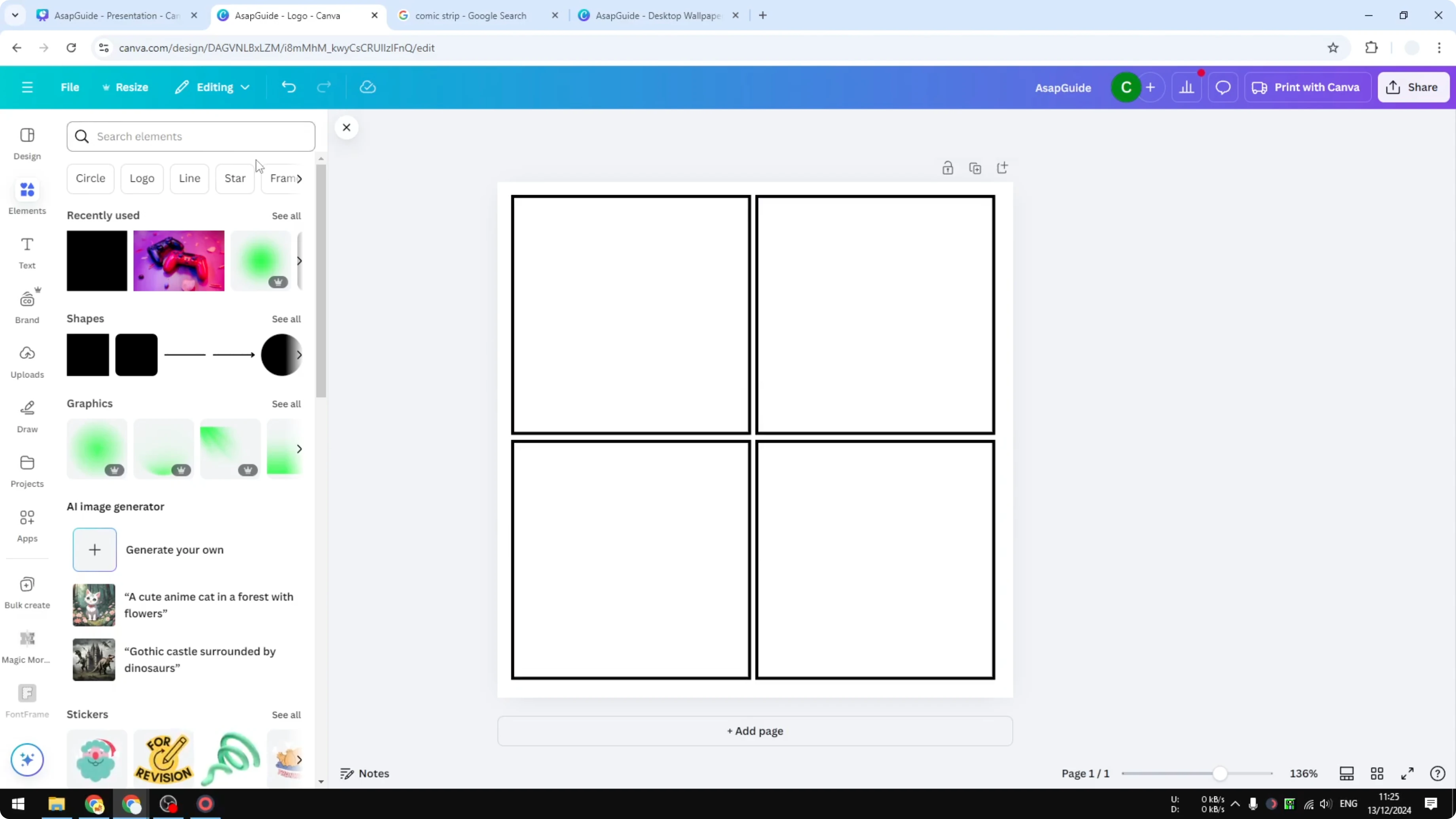 Screenshot from How to Create a Comic Strip in Canva at 120s