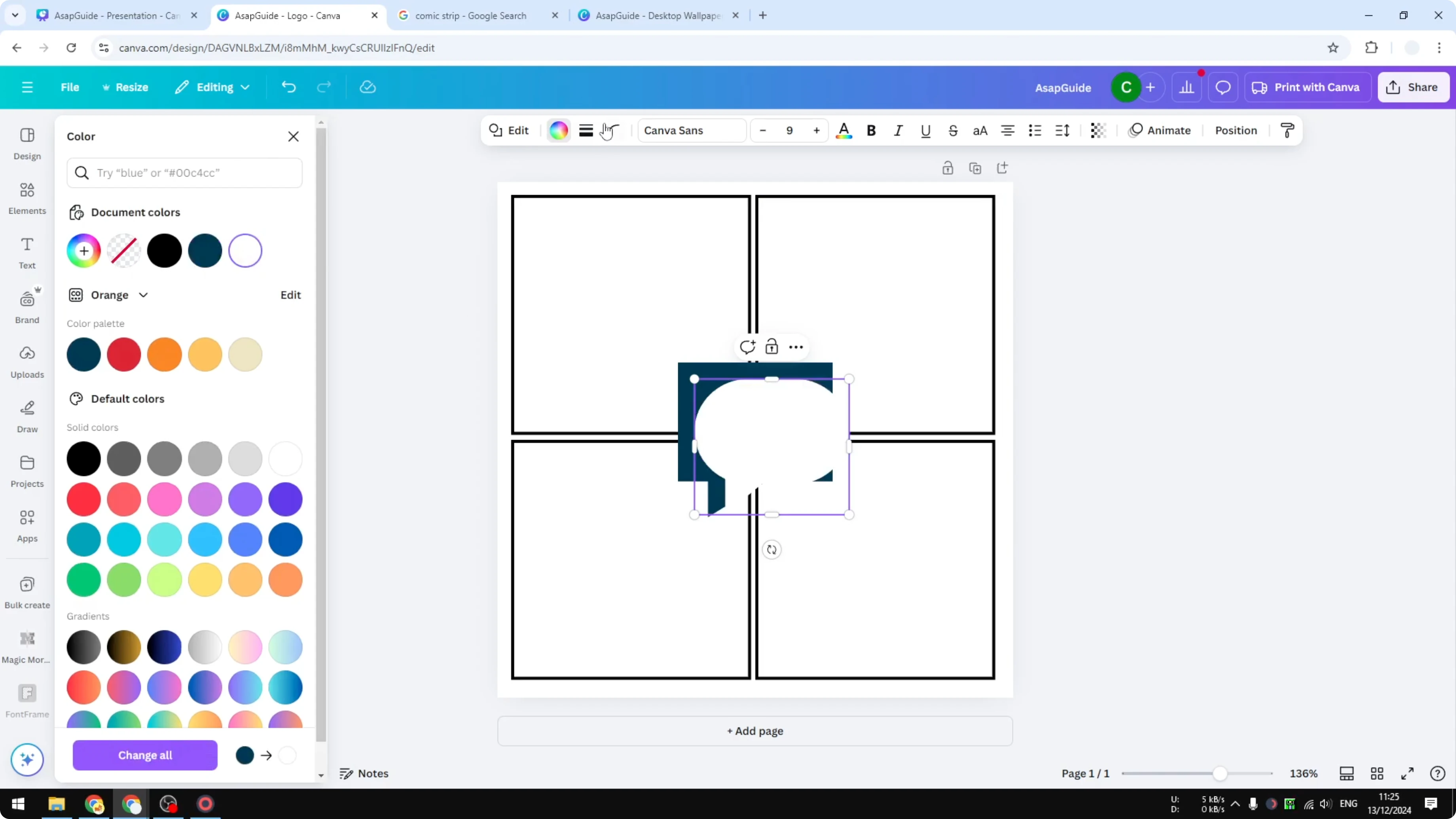 Screenshot from How to Create a Comic Strip in Canva at 138s