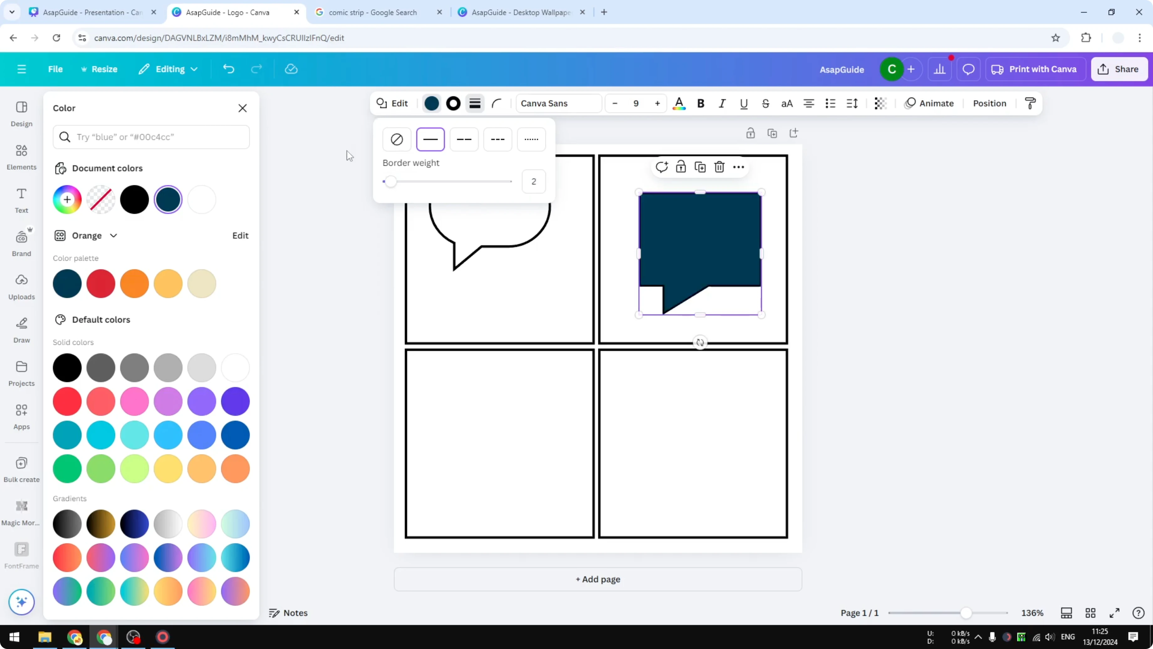 Screenshot from How to Create a Comic Strip in Canva at 152s