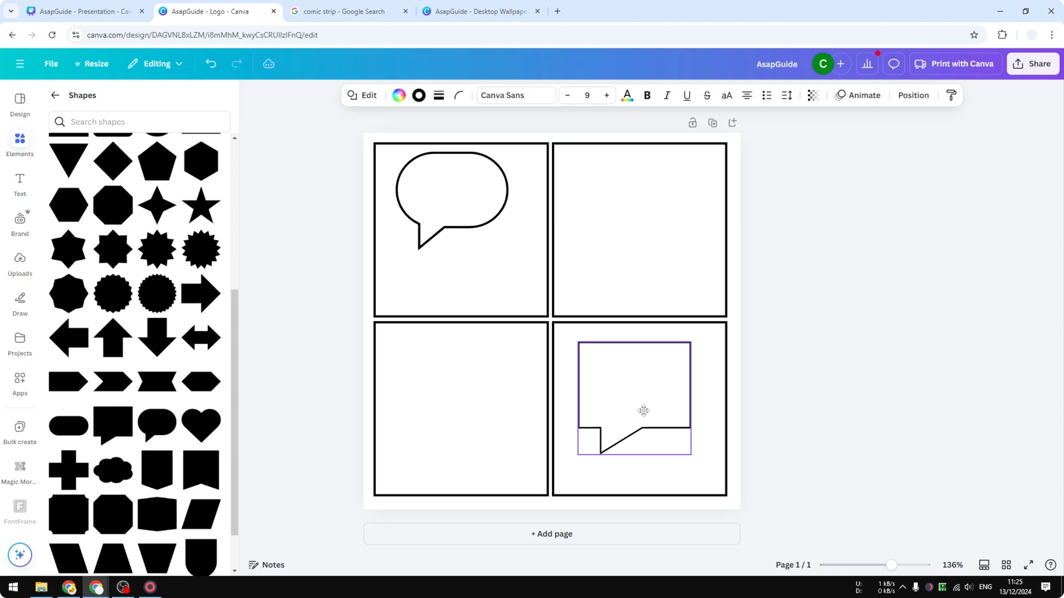 Screenshot from How to Create a Comic Strip in Canva at 162s