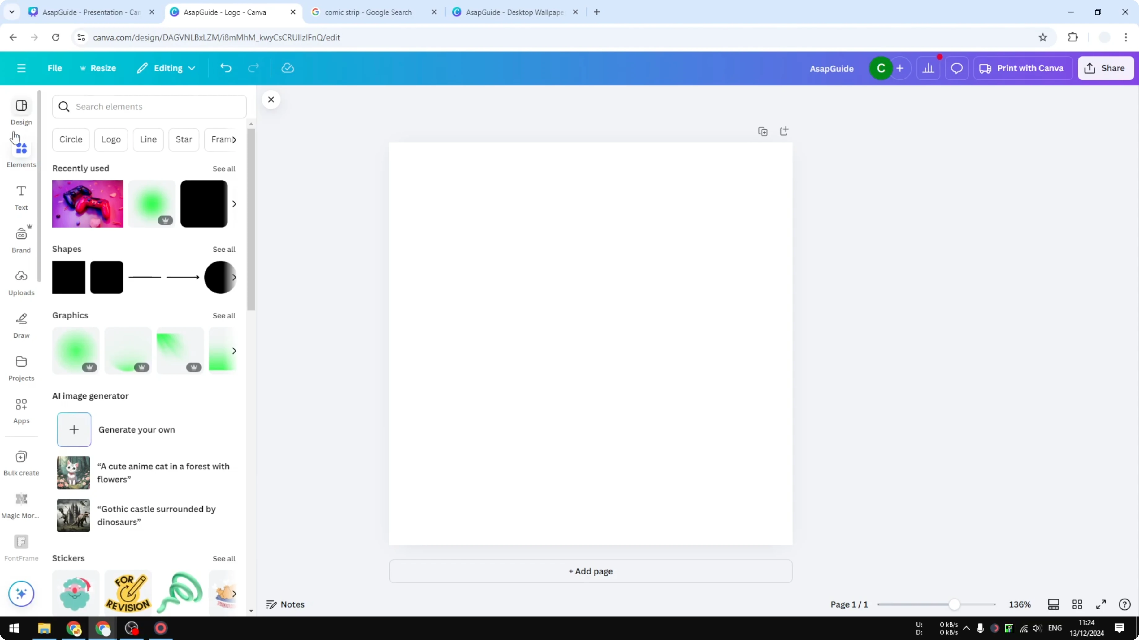 Screenshot from How to Create a Comic Strip in Canva at 50s