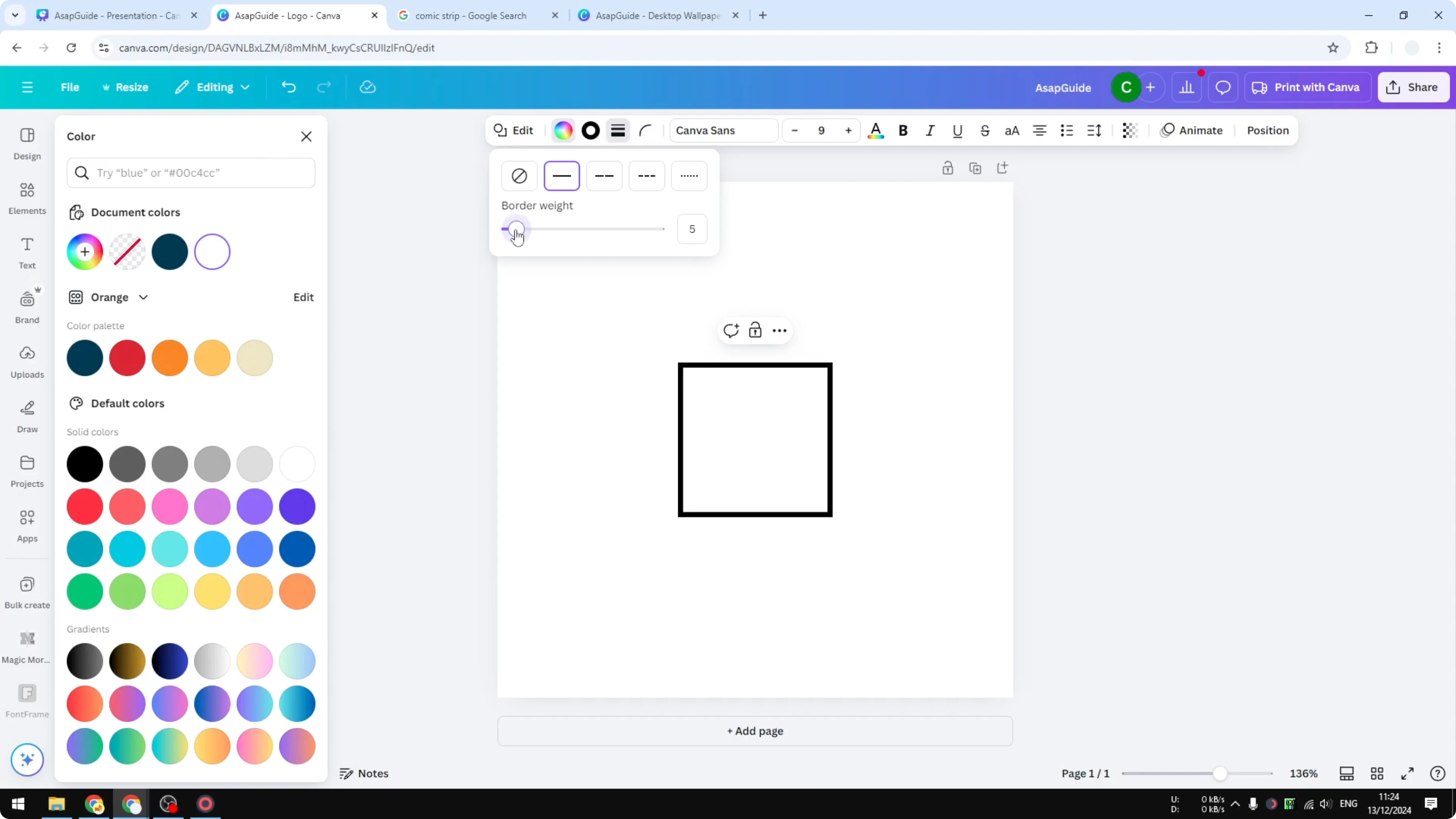 Screenshot from How to Create a Comic Strip in Canva at 60s
