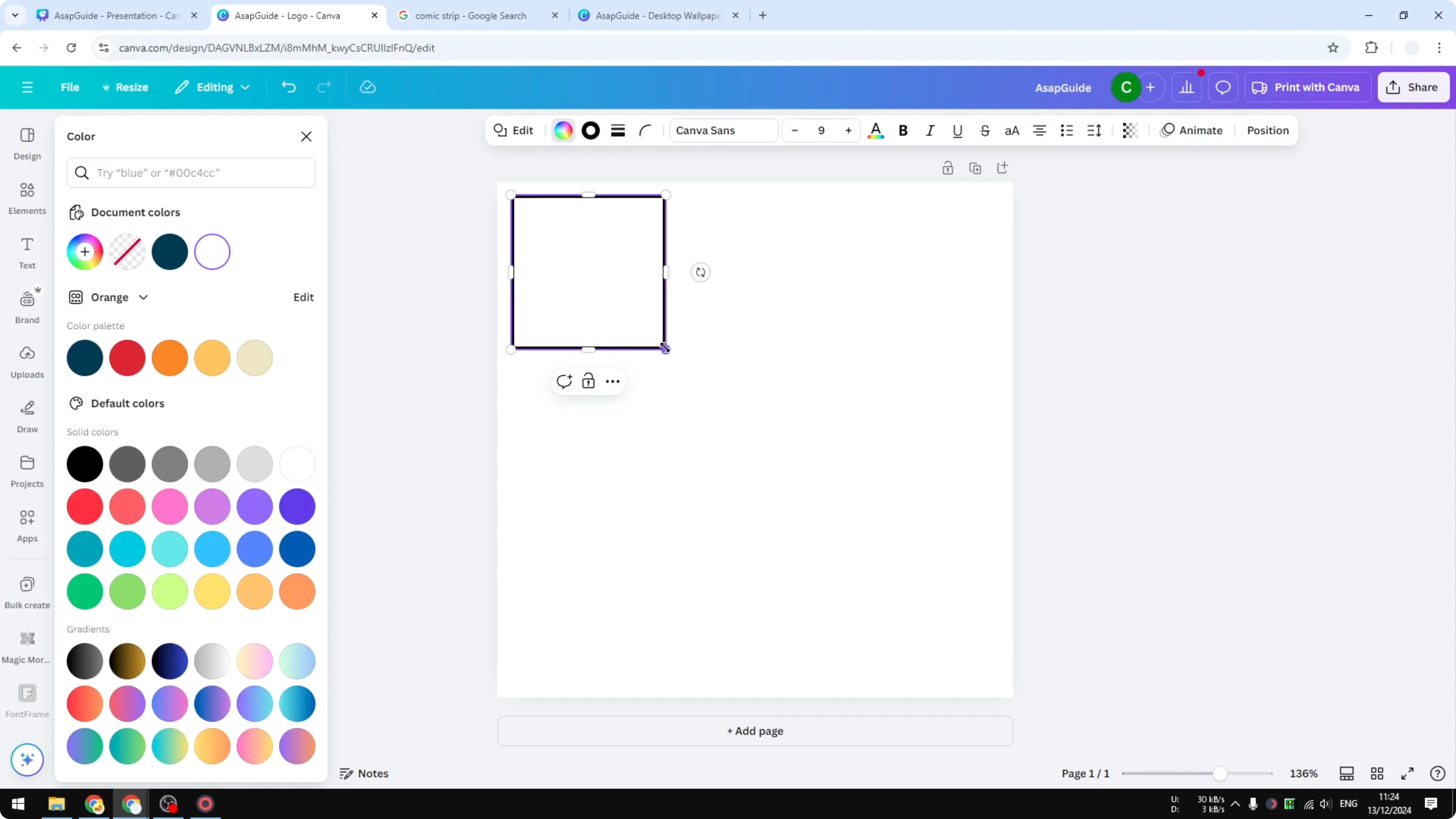 Screenshot from How to Create a Comic Strip in Canva at 71s