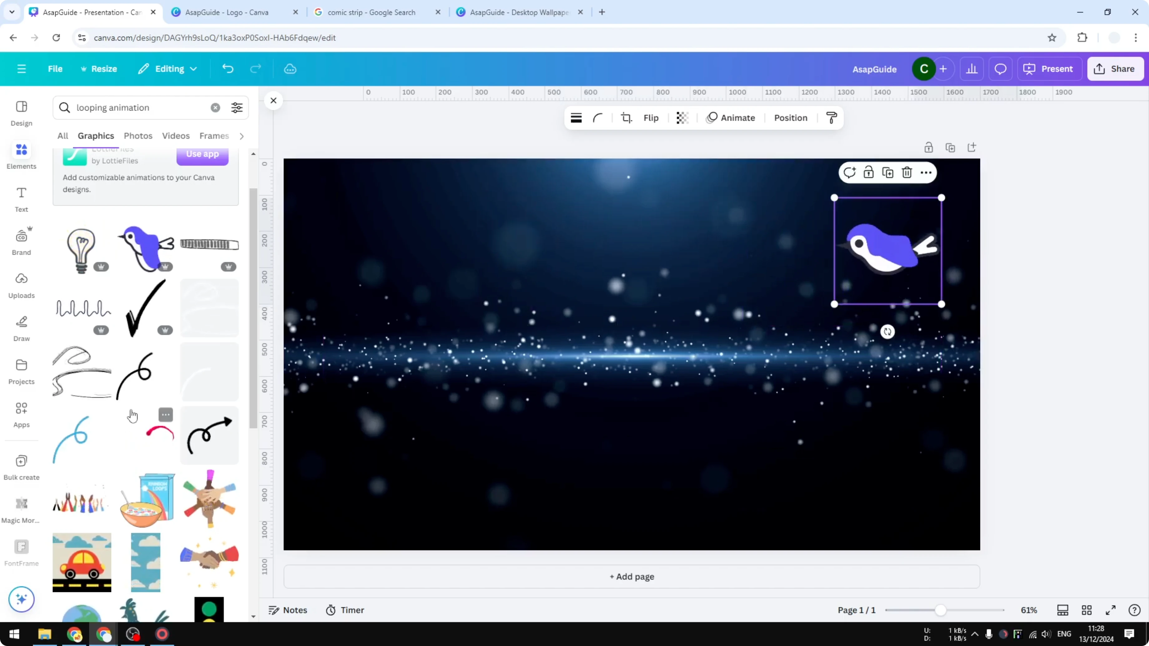Screenshot from How to Create an Animated Background in Zoom Using Canva at 99s