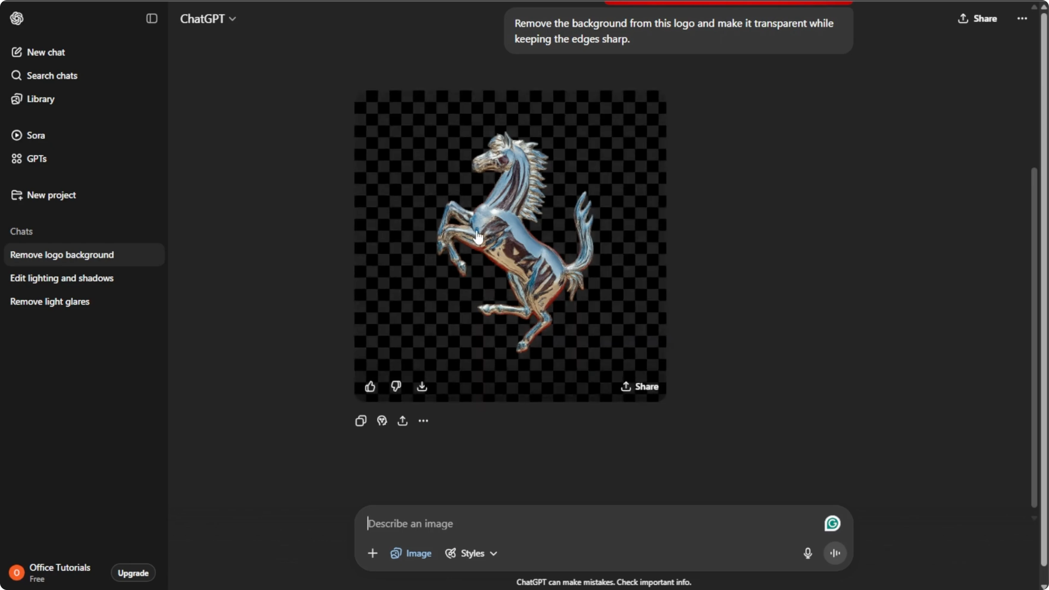 Screenshot from How to Create a Seamless Transparent Logo Using AI? at 93s
