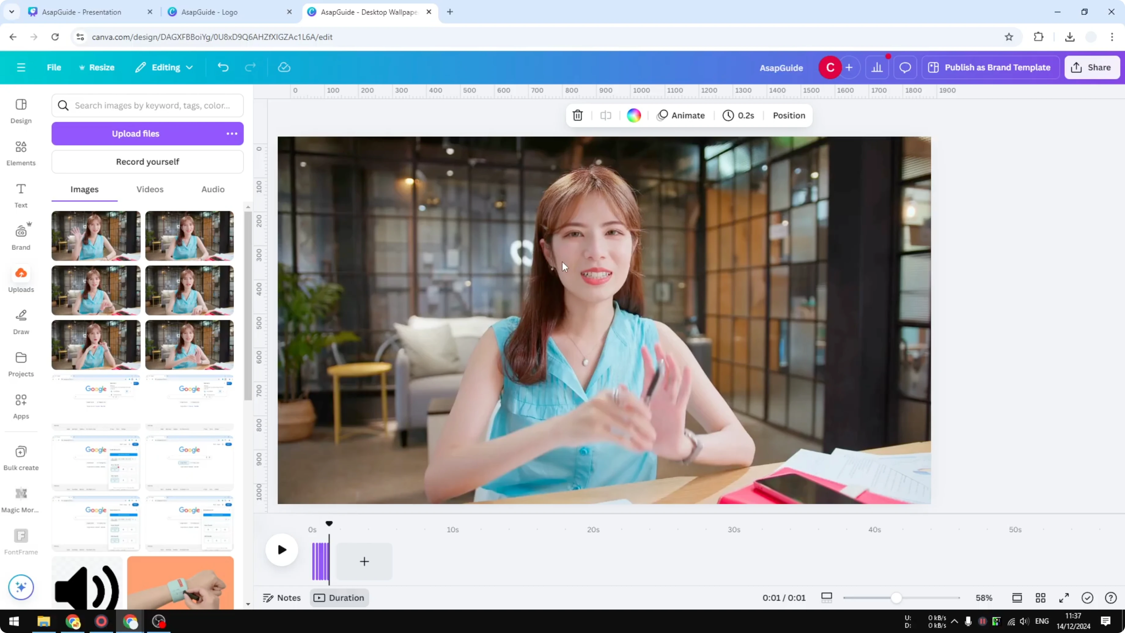 Screenshot from How to Create Stop Motion Animation Effect in Canva at 163s