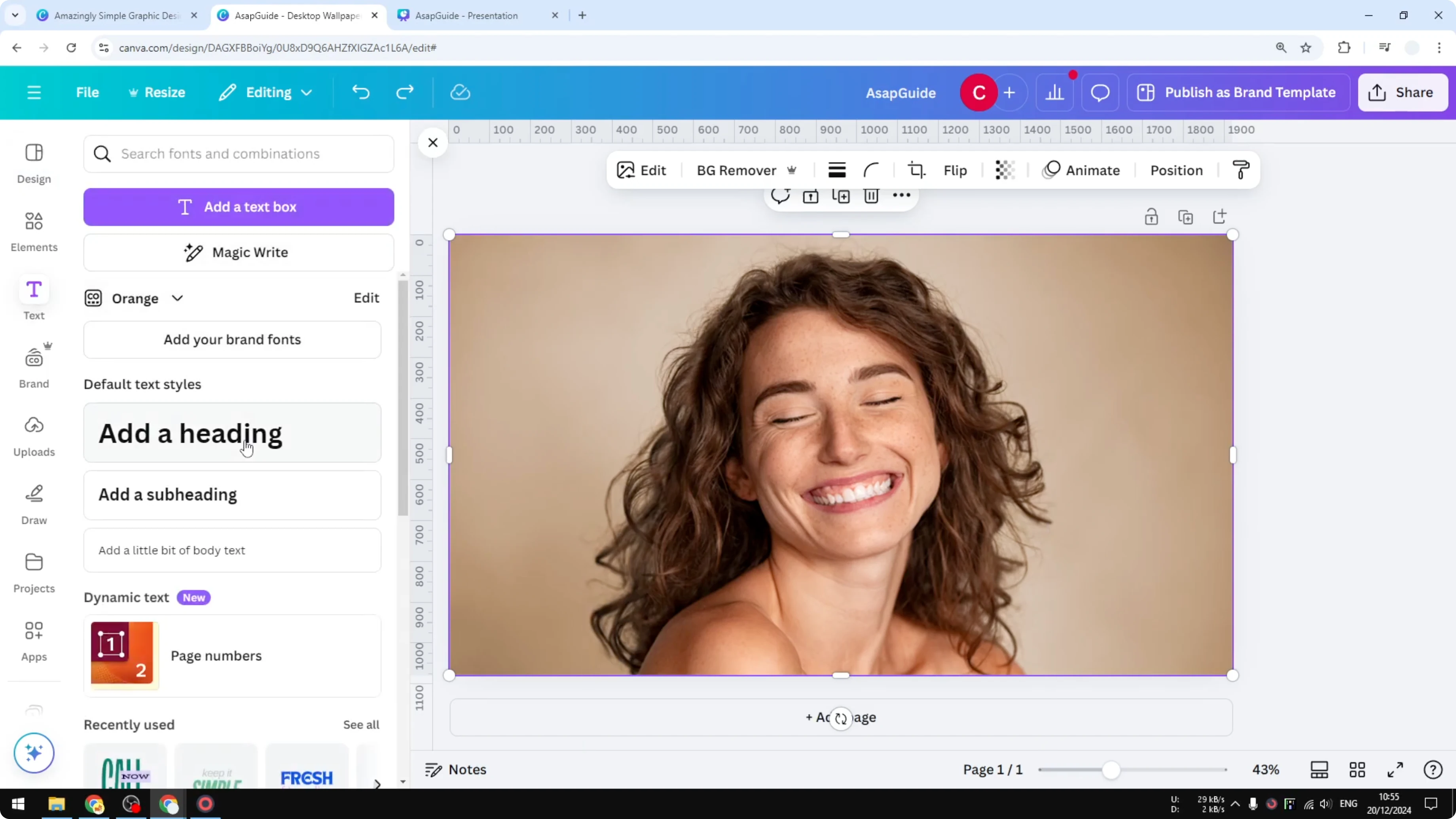 Screenshot from How to Create Transparent Overlay Text Effect in Canva at 160s