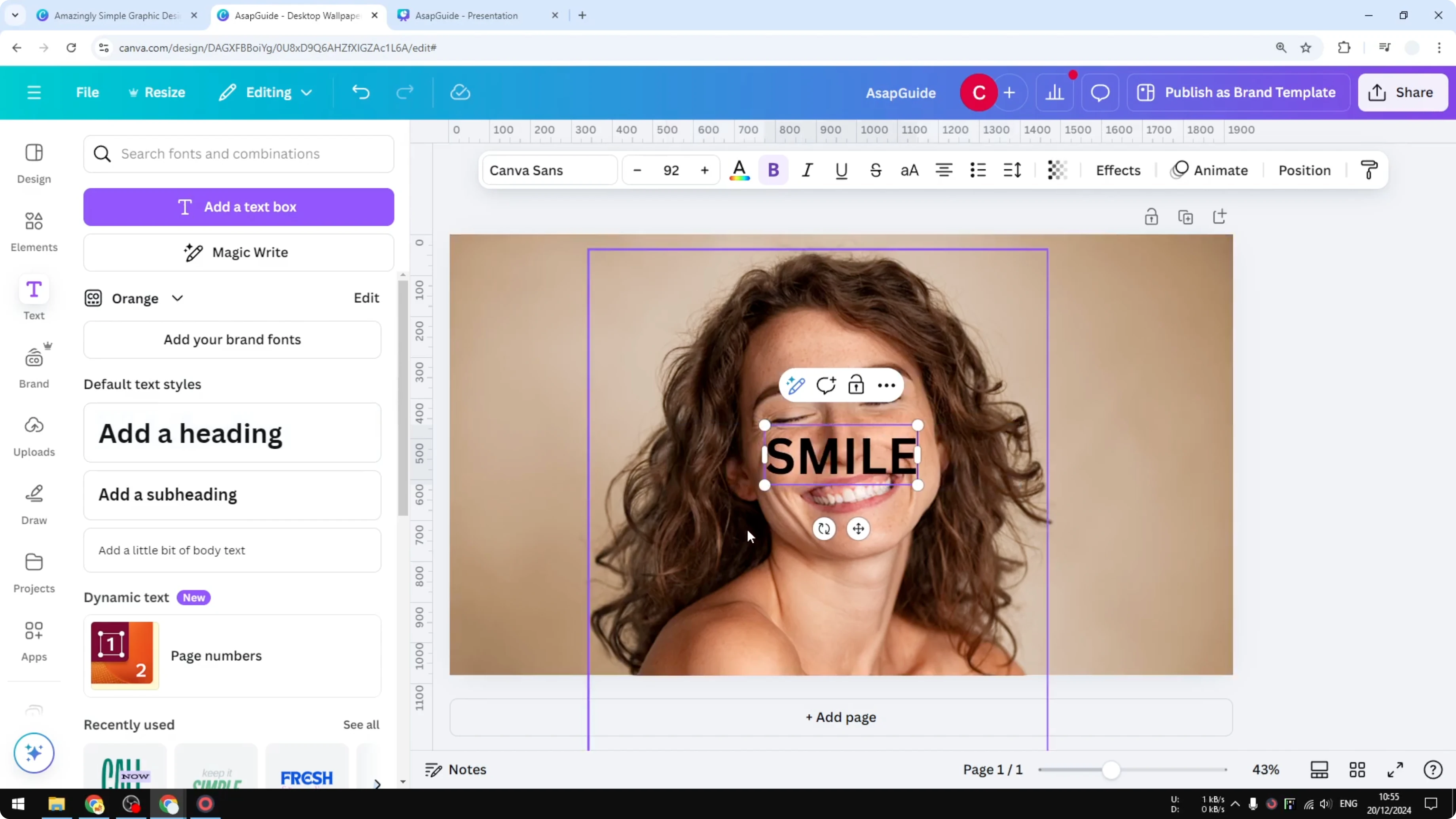 Screenshot from How to Create Transparent Overlay Text Effect in Canva at 166s