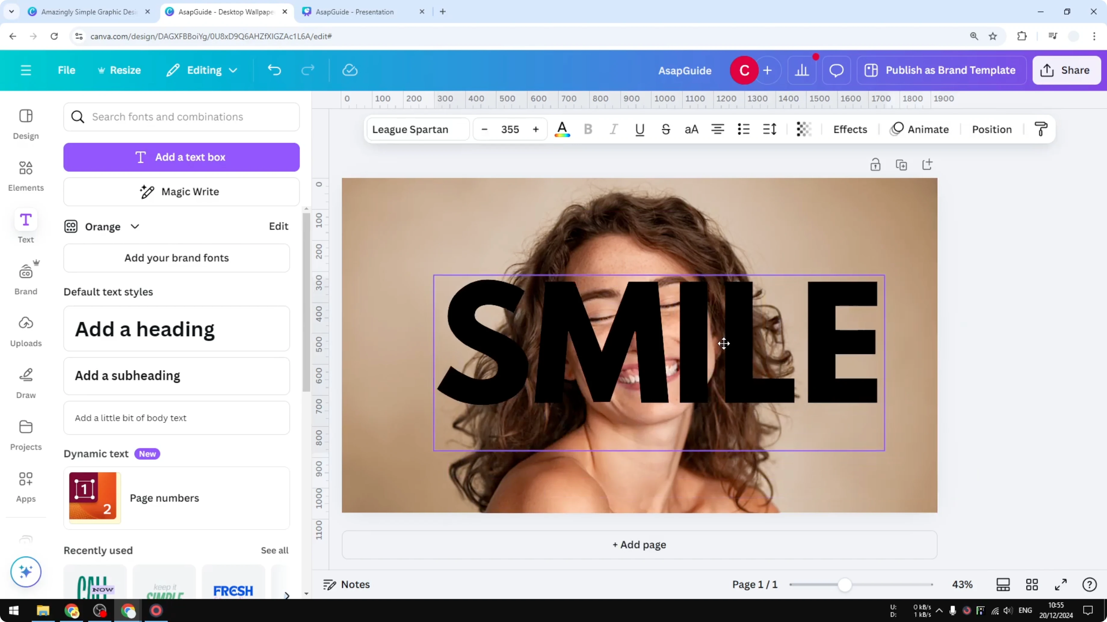 Screenshot from How to Create Transparent Overlay Text Effect in Canva at 184s