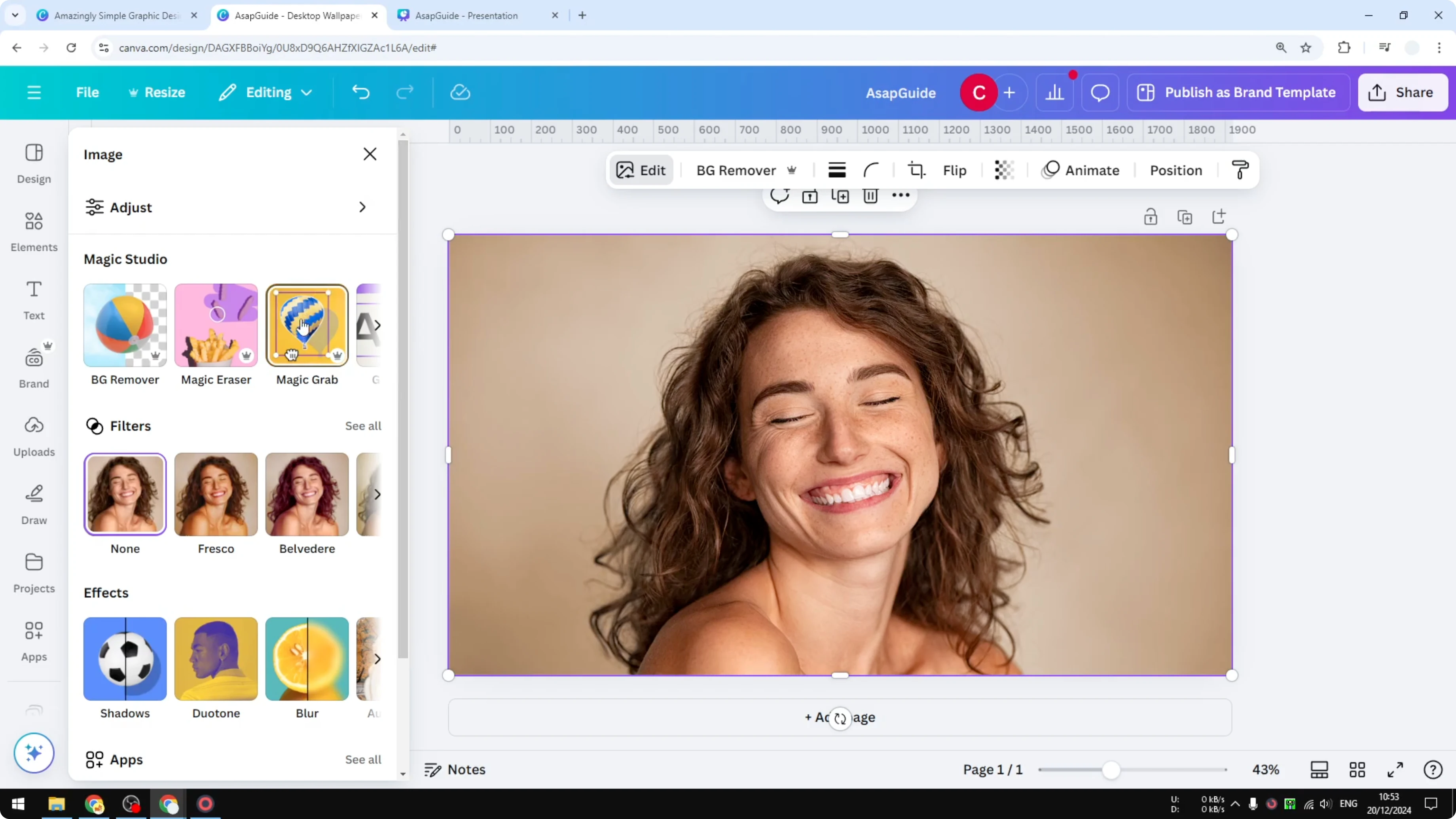 Screenshot from How to Create Transparent Overlay Text Effect in Canva at 74s