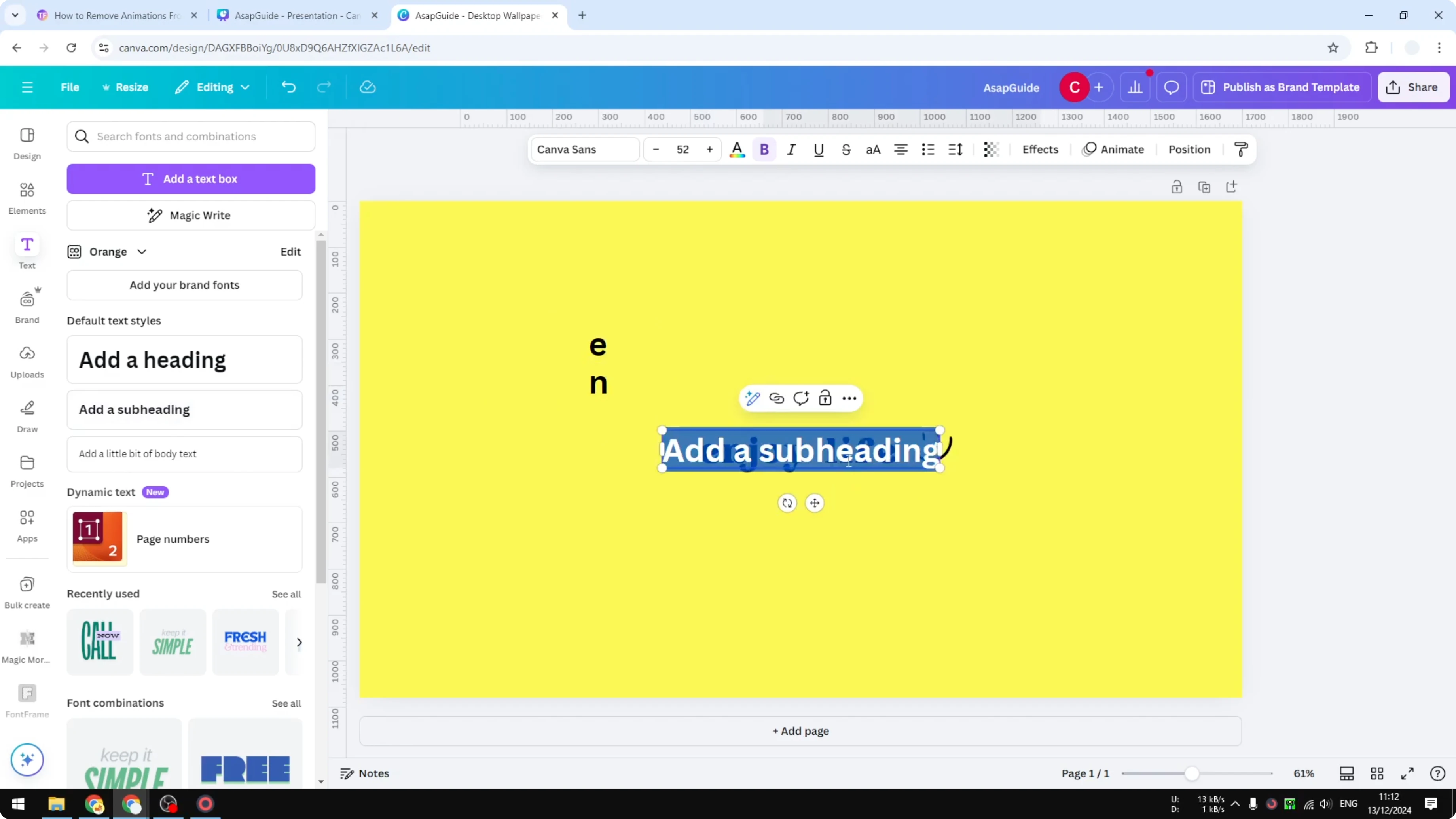 Screenshot from How to Create Vertical Text in Canva at 111s