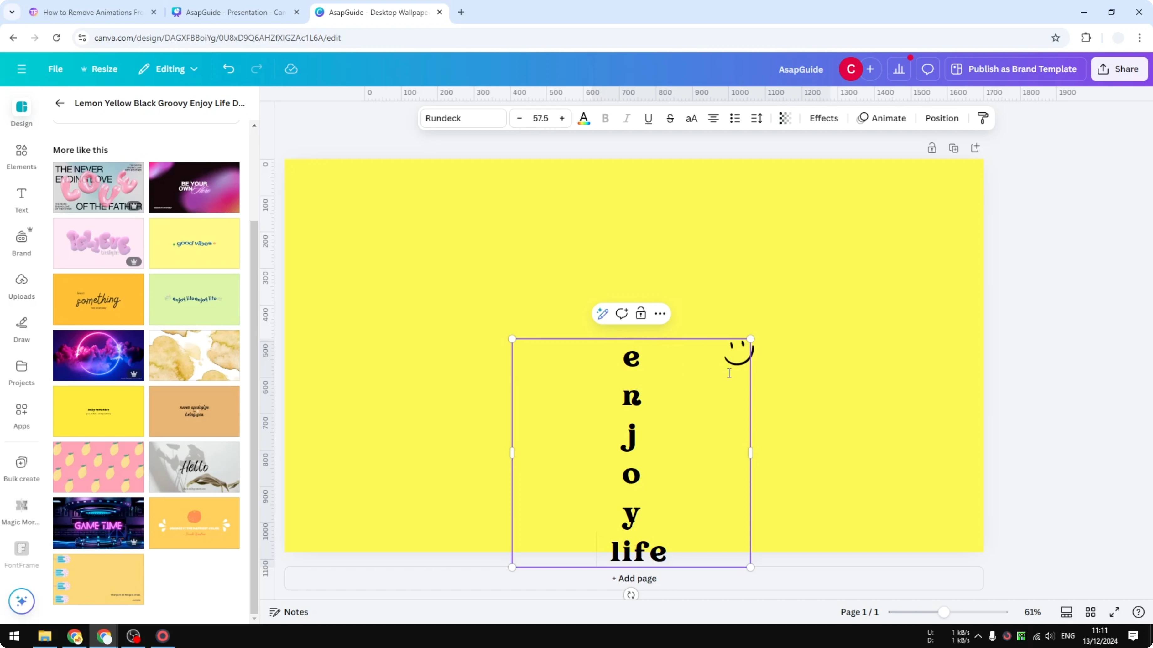 Screenshot from How to Create Vertical Text in Canva at 83s