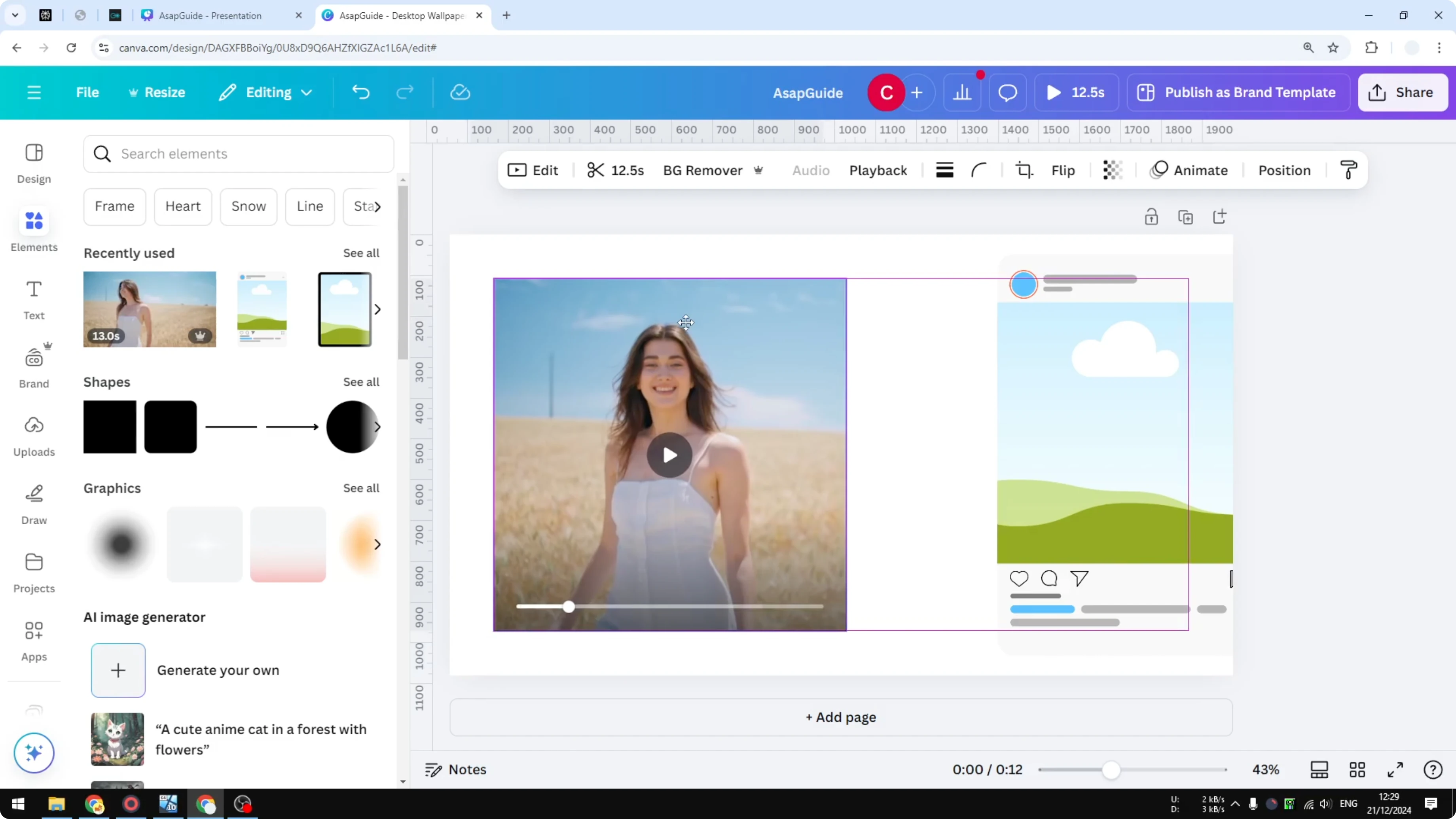 Screenshot from How to Crop a Video Using Canva at 71s