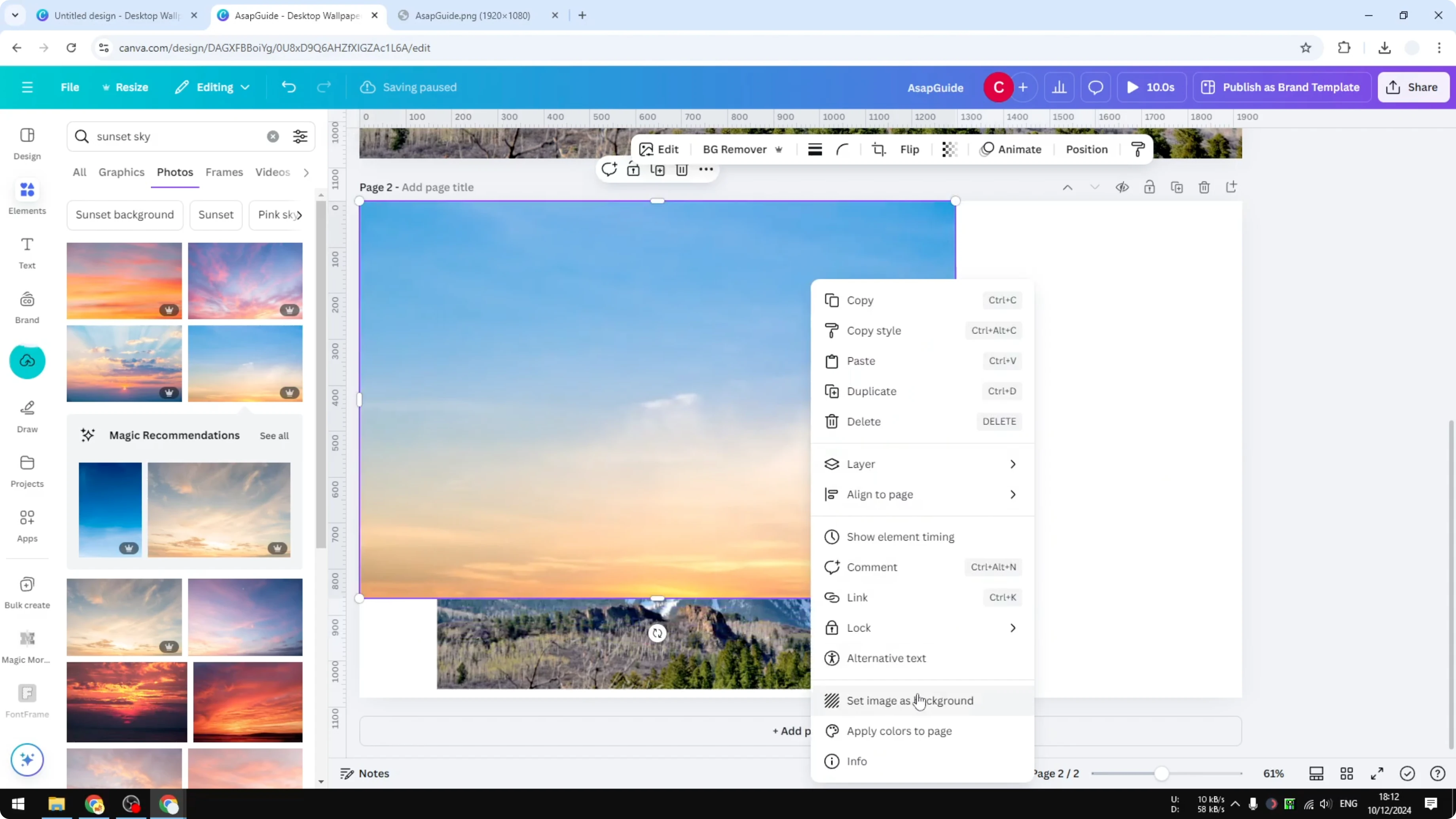 Screenshot from How to Download a Transparent Image From Canva at 131s