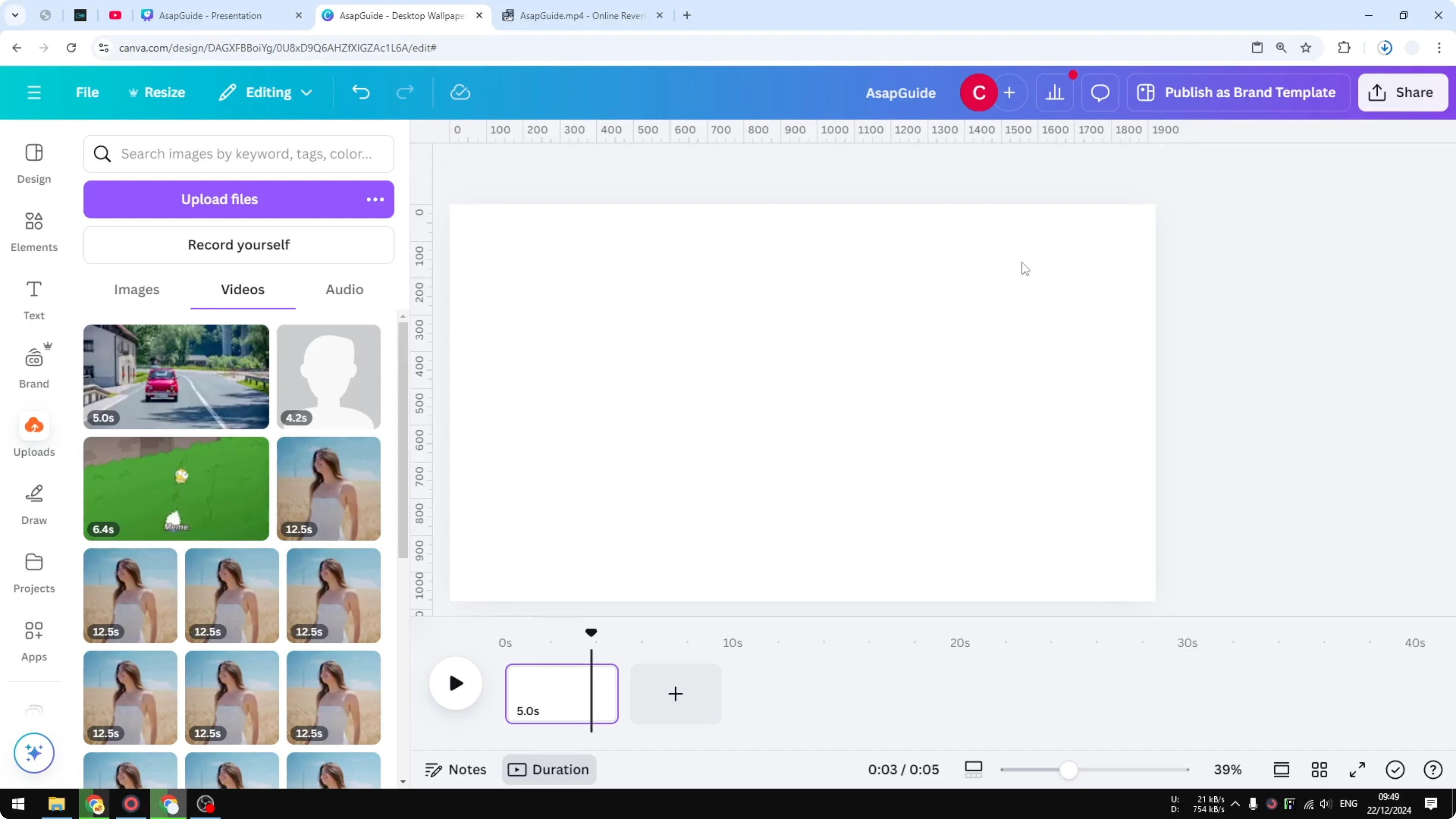 Screenshot from How to Download Video from Canva Library at 54s