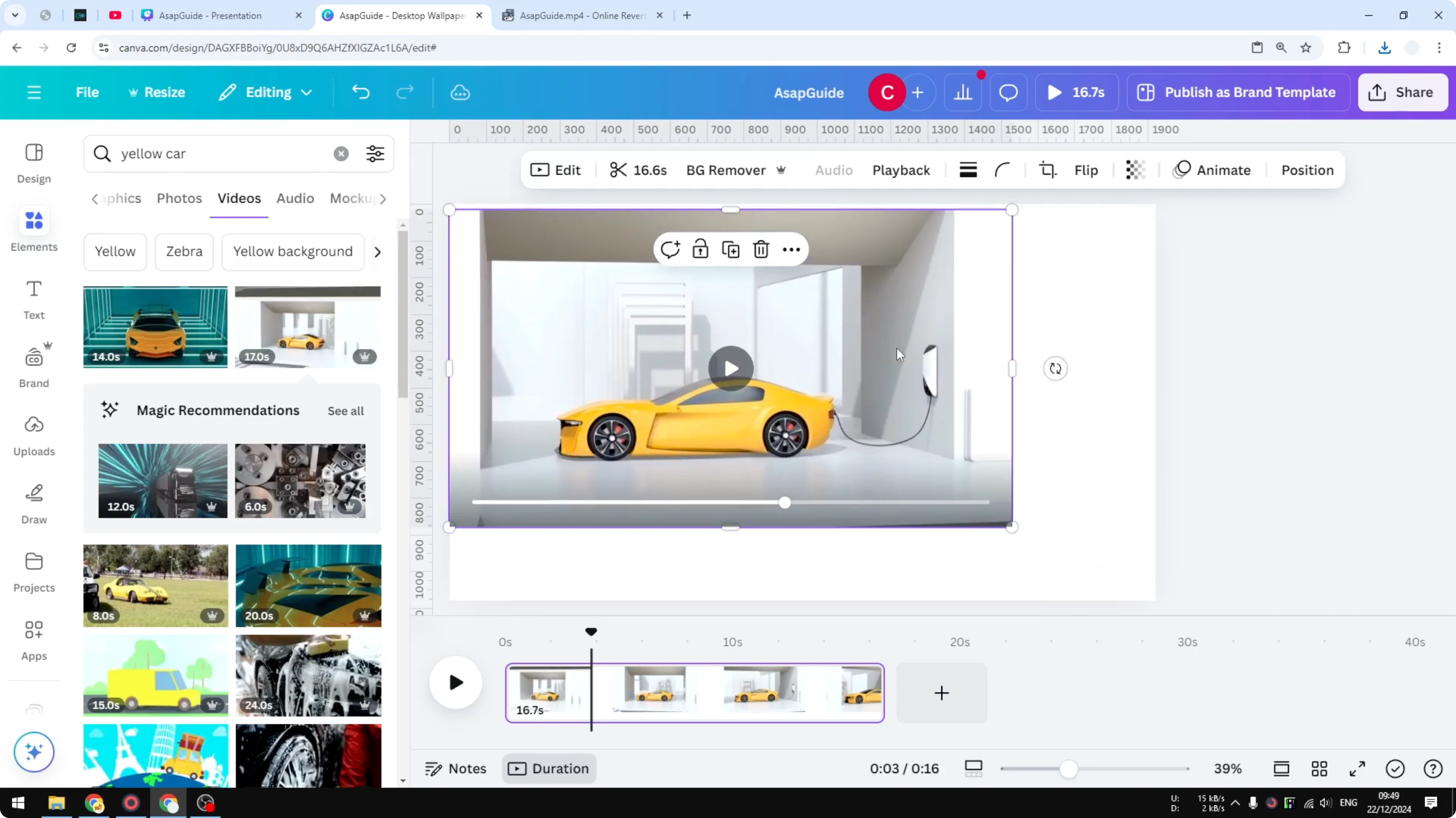 Screenshot from How to Download Video from Canva Library at 99s