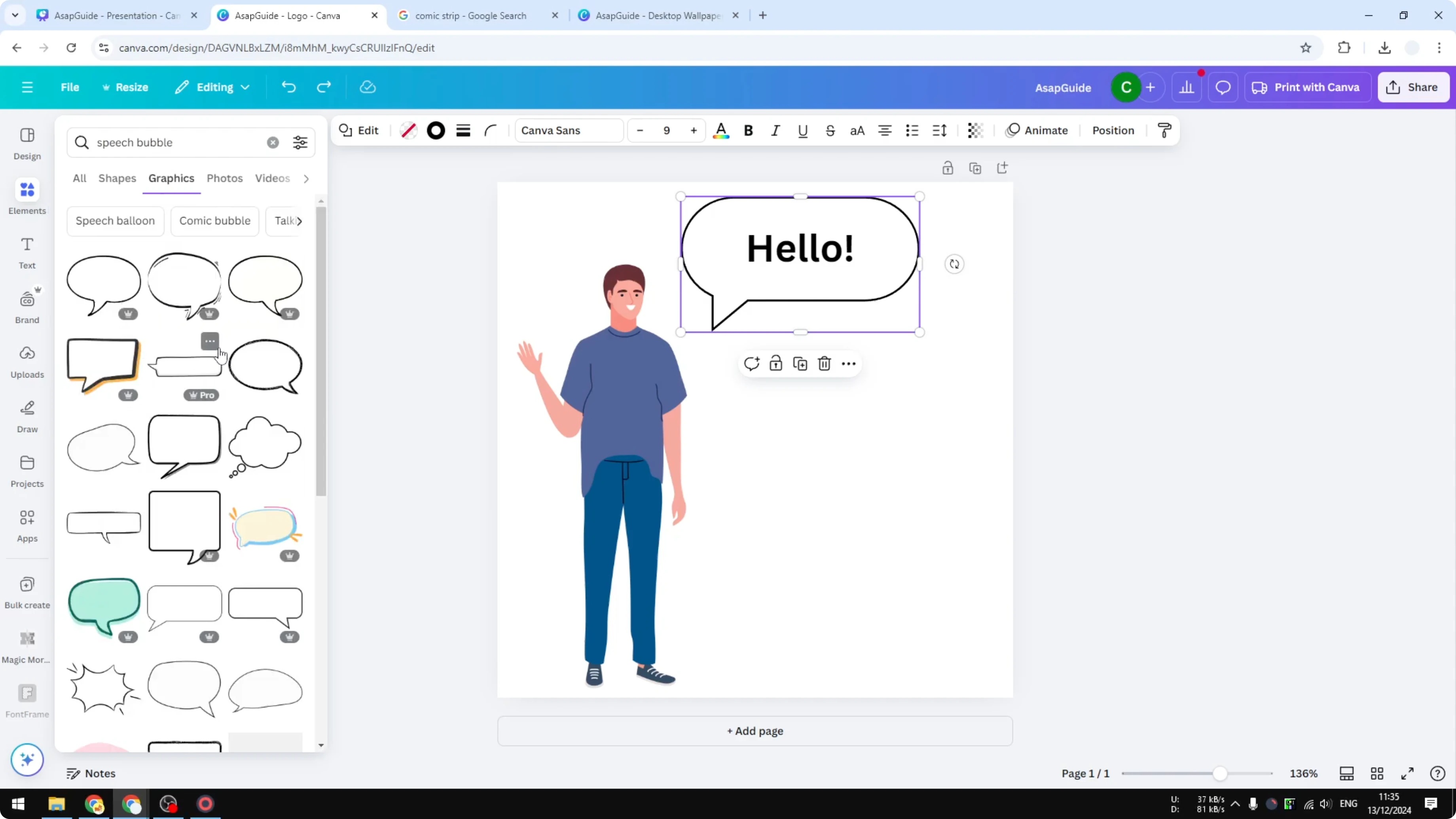 Screenshot from How to Easily Add Speech Bubble in Canva at 114s