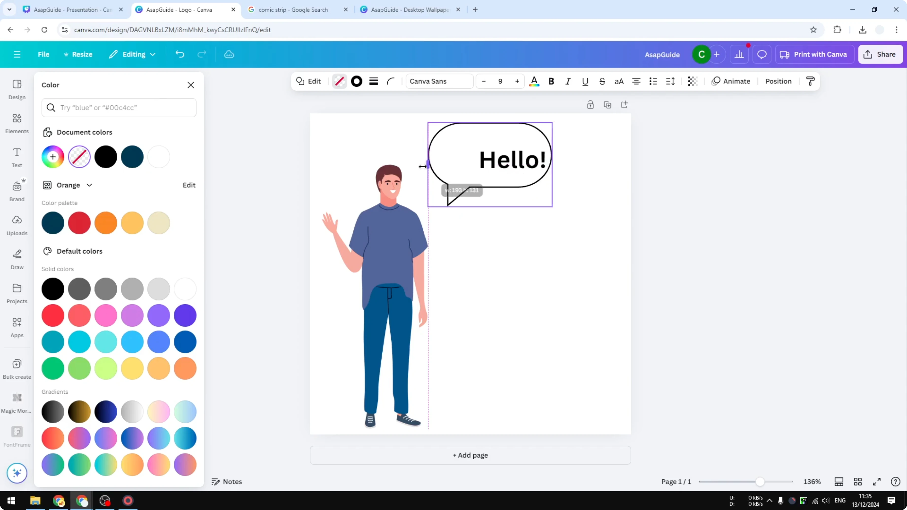 Screenshot from How to Easily Add Speech Bubble in Canva at 64s
